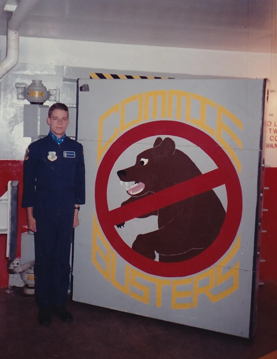 Lt Peter Colins, down in his launch control facility, otherwise know as a missile silo, in South Dakota in 1991. Can you tell from the picture where their missile was aimed?
