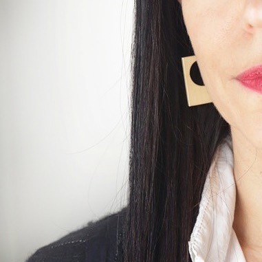 New shapes for the women who shaped us. Order by May 3 in time for Mother's Day. Pictured: Sheet Earrings in a light brass finish. #mothersdaygift #mothersdayjewelry