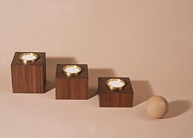 Our new tealight candle set, as featured in @flauntmagazine's Virgo Gift Guide Part 1. Photo by @jimjturner #madeinla #marmolradzinerhomegoods #walnutandbrass #flauntmagazine #modernhome