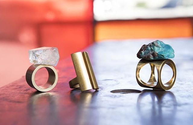 A ring for every occasion, featured in the Spring issue of @designlamag @latimes. From left: Heavyweight Boy Band with Pink Topaz, Split Ring in light finish, Heavyweight Two Way Circle Ring with Gem Silica. Read the article at our link in bio. Thank