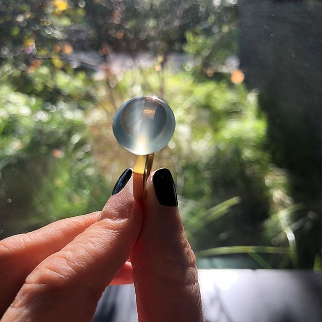 Tonight at 9:12 p.m. in Los Angeles (12/12 at 12:12 a.m. EST) we will be enjoying the luminosity and shadows of the December moon&rsquo;s fullest moment. Short Slab Ring with Moonstone. #moderndesign