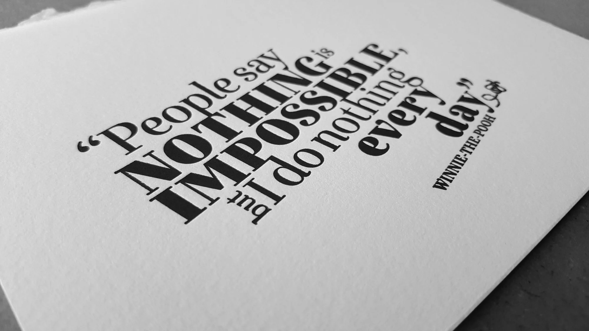 letterpress quote card