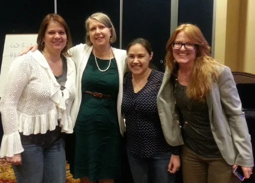 Nancy and students at a 2015 exam prep course