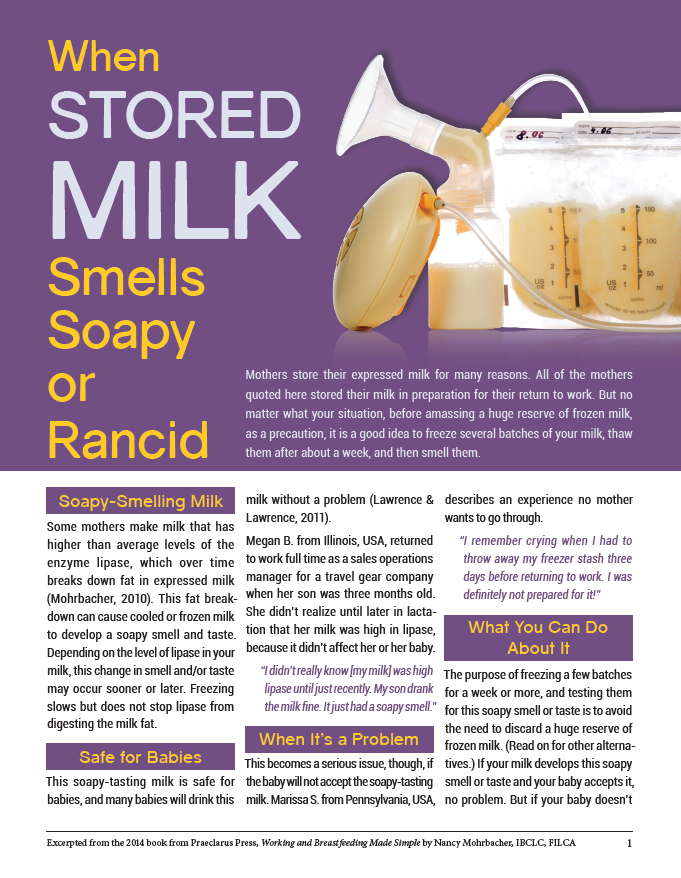 When Stored Milk Smells Soapy Or Rancid Nancy Mohrbacher