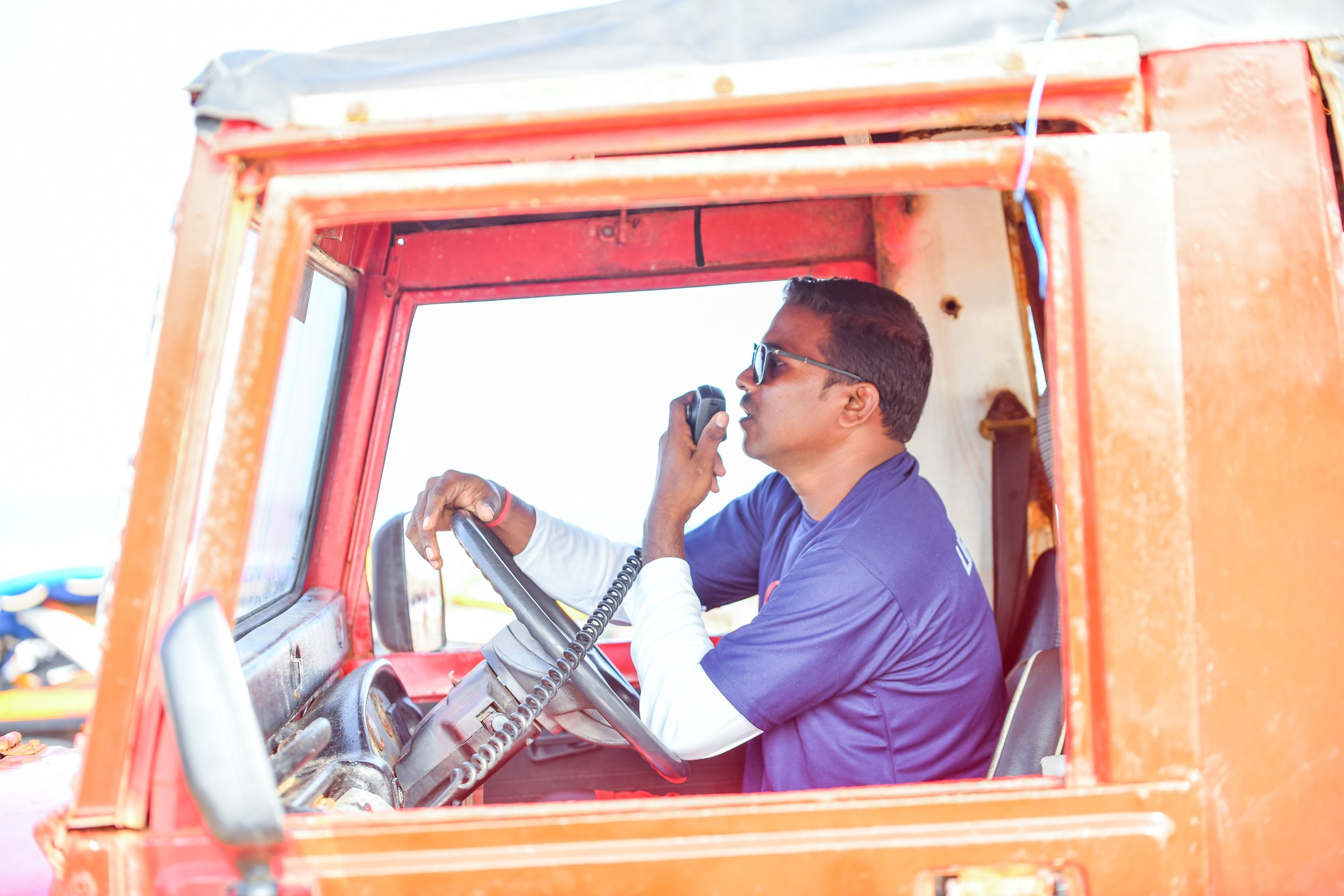 Drishti Lifesaver making an announcement.JPG