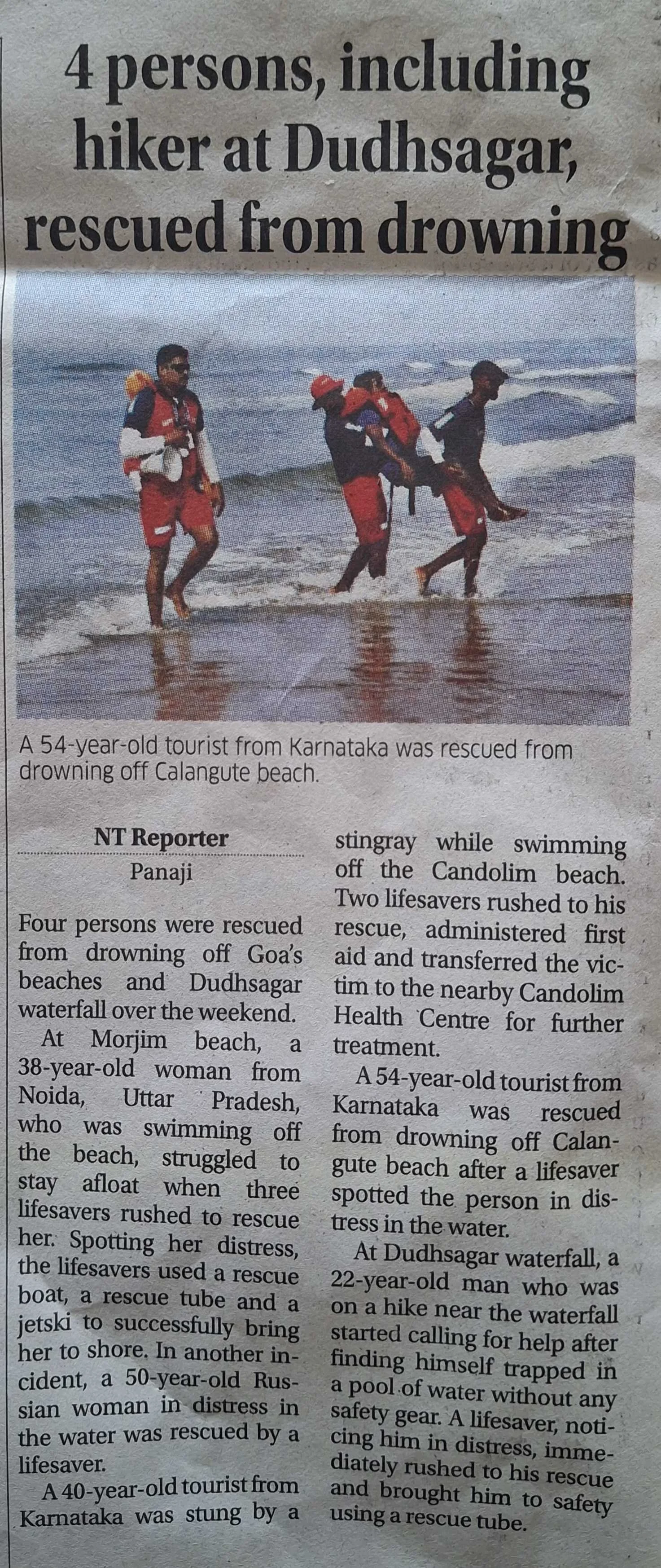 4 persons rescued from drowning