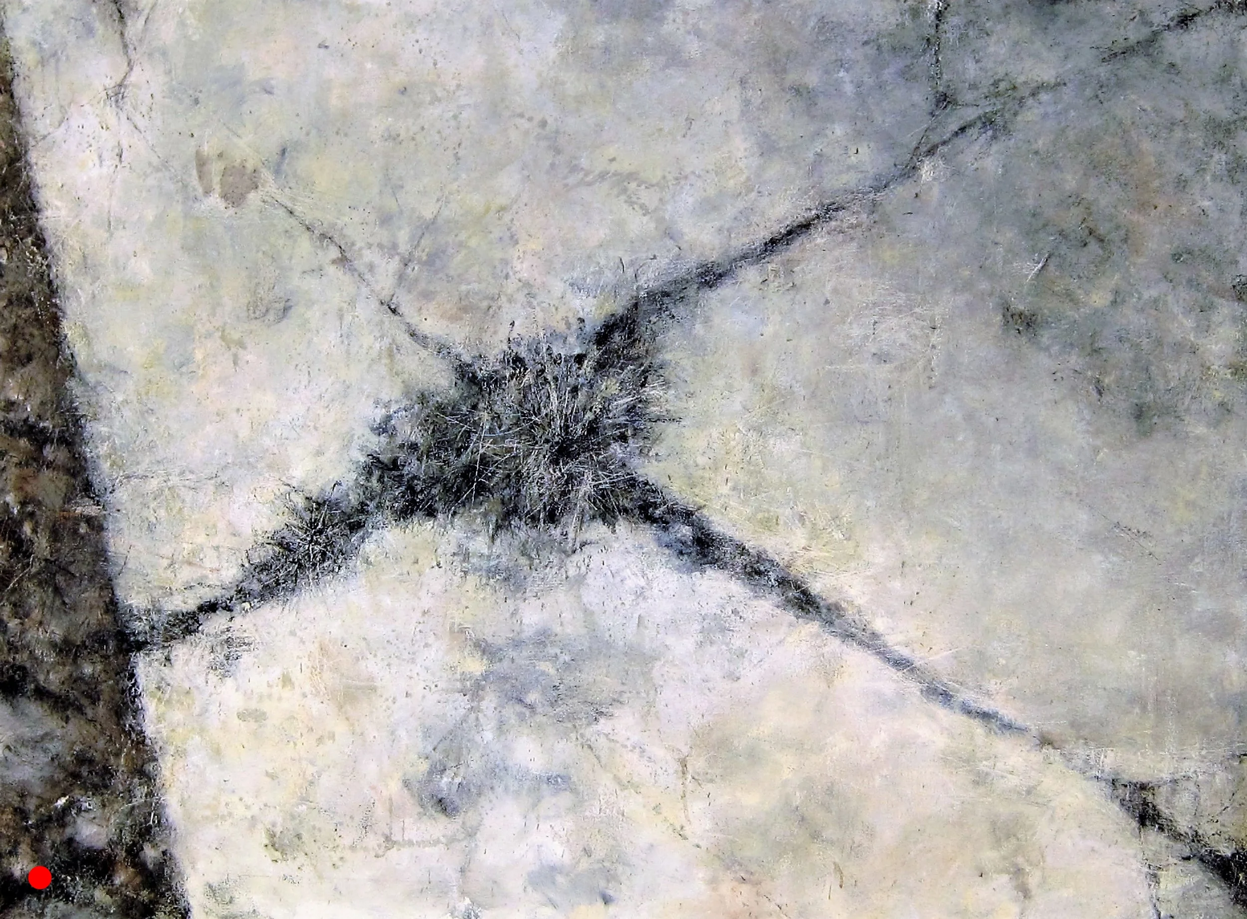 "Crack with Grass", oil and charcoal on canvas, 30" x 40", 2017