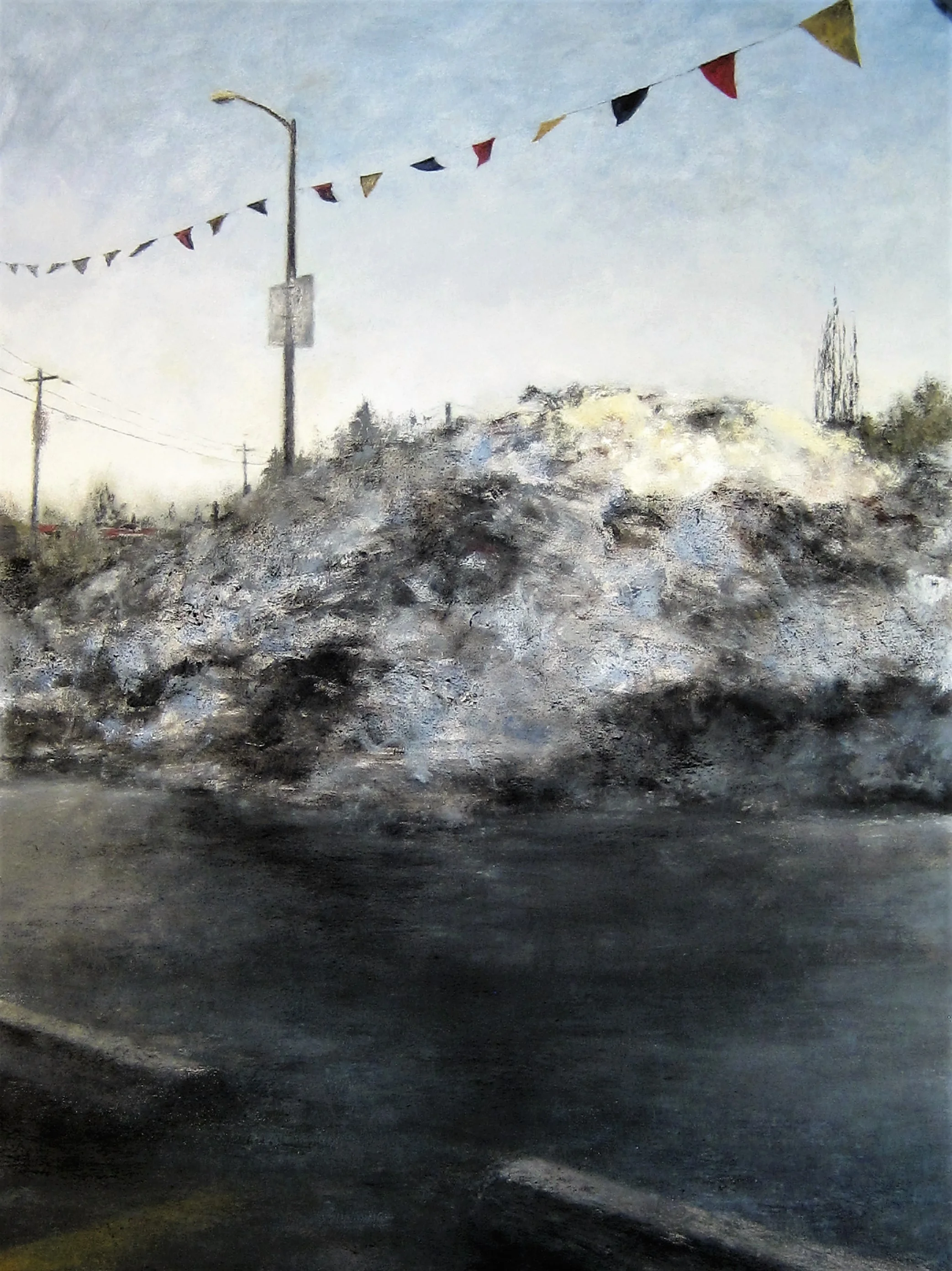 "Remnant", oil and charcoal on canvas, 48" x 36", 2017