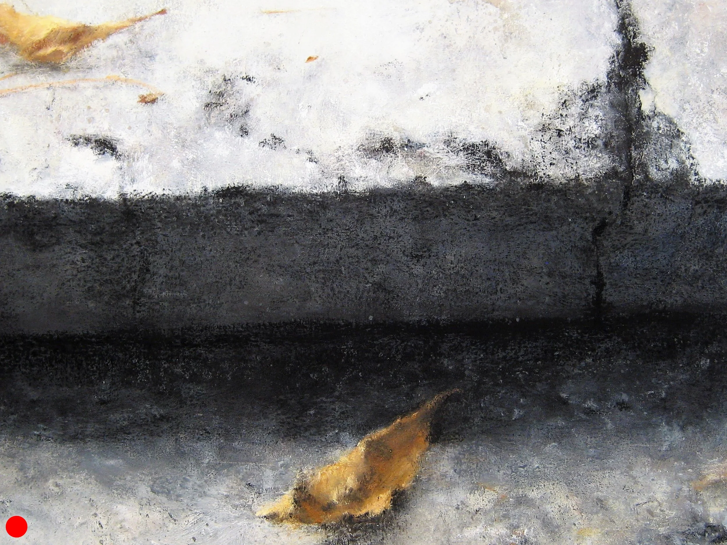 Detail, "September", oil and charcoal on canvas