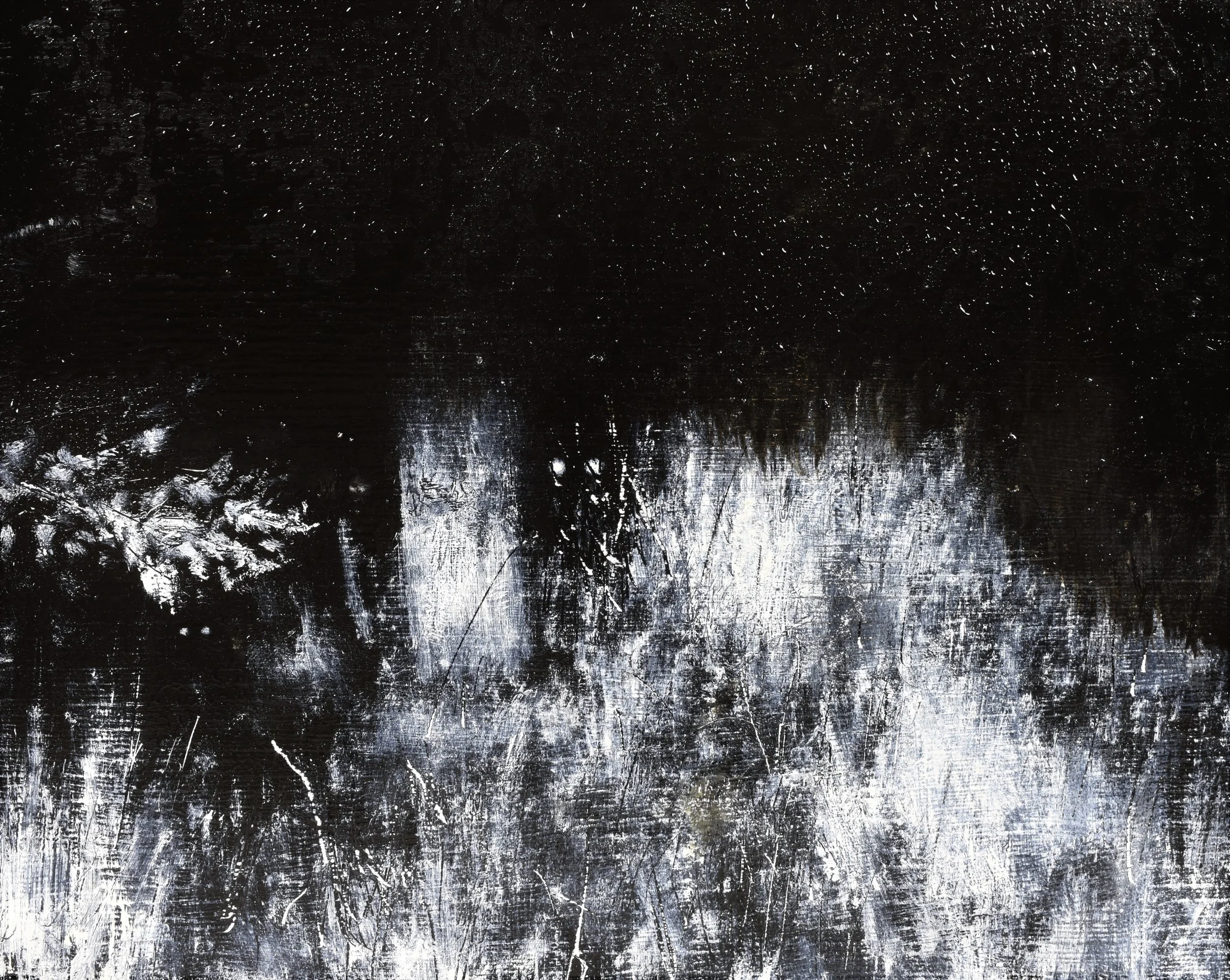 Untitled (Night Creatures), 8" x 10", oil on canvas paper mounted to board, 2018