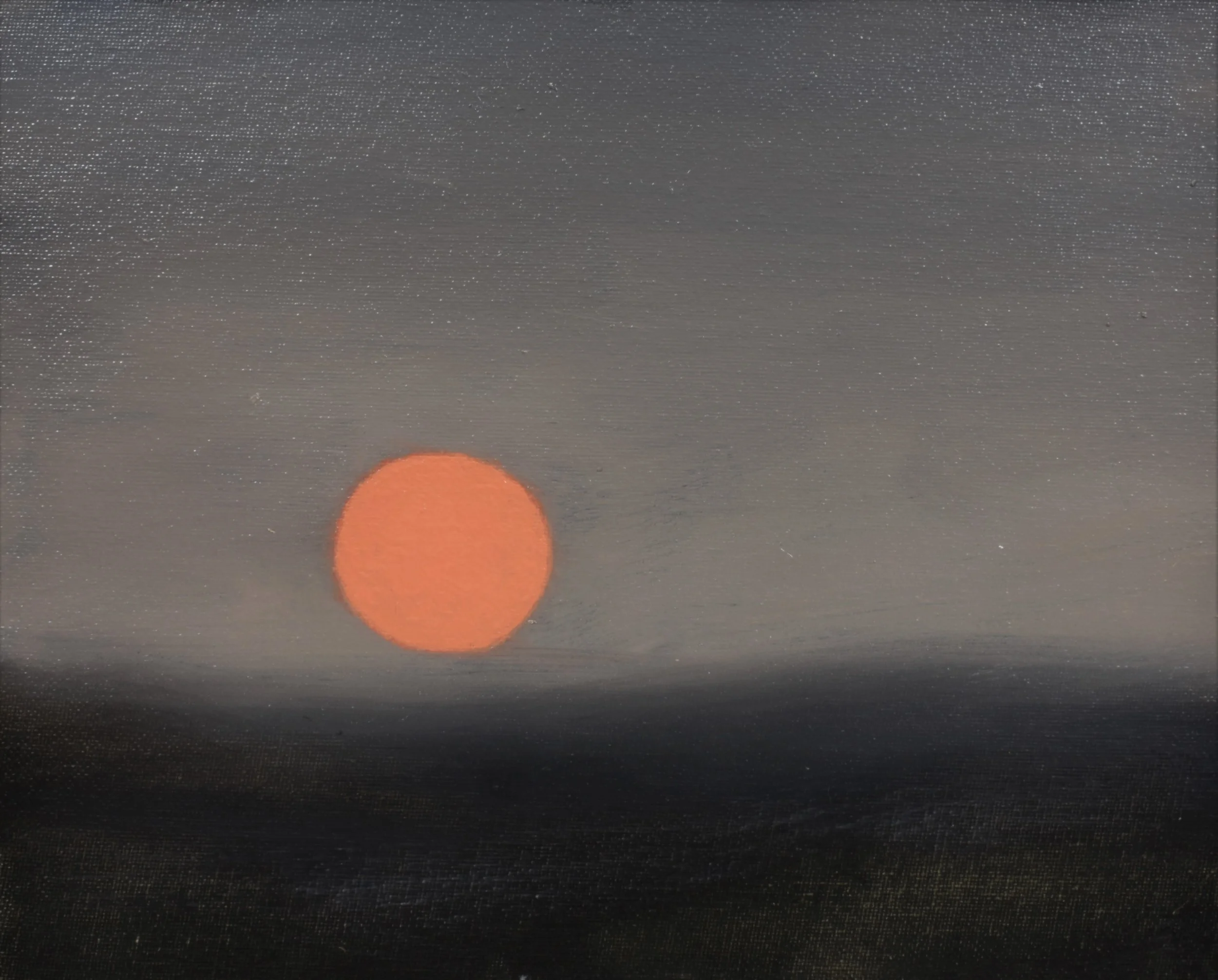 Untitled (Smoky Moon), oil on canvas board, 8" x 10", 2018