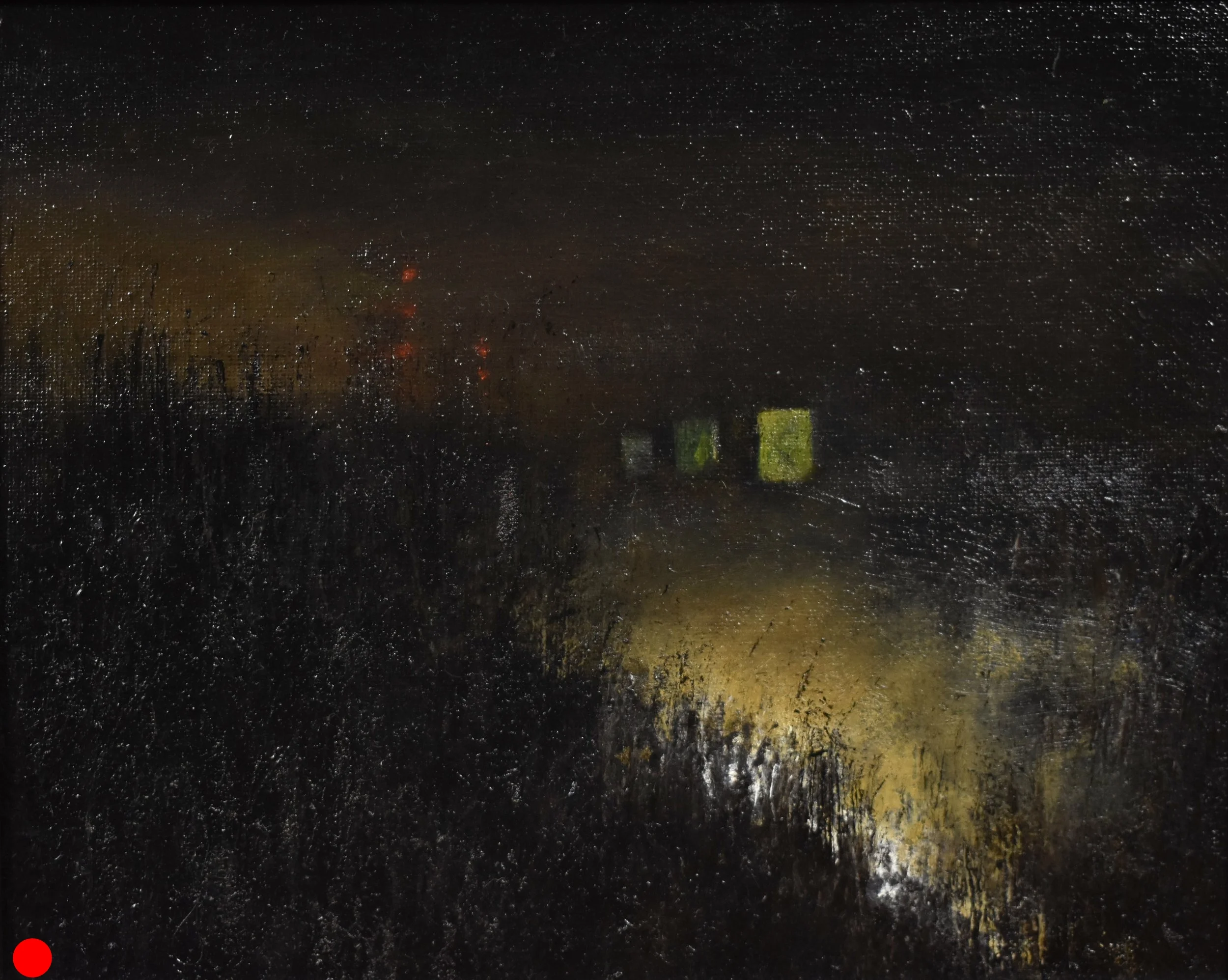 Untitled (Car Wreck), oil on canvas board, 8" x 10", 2018