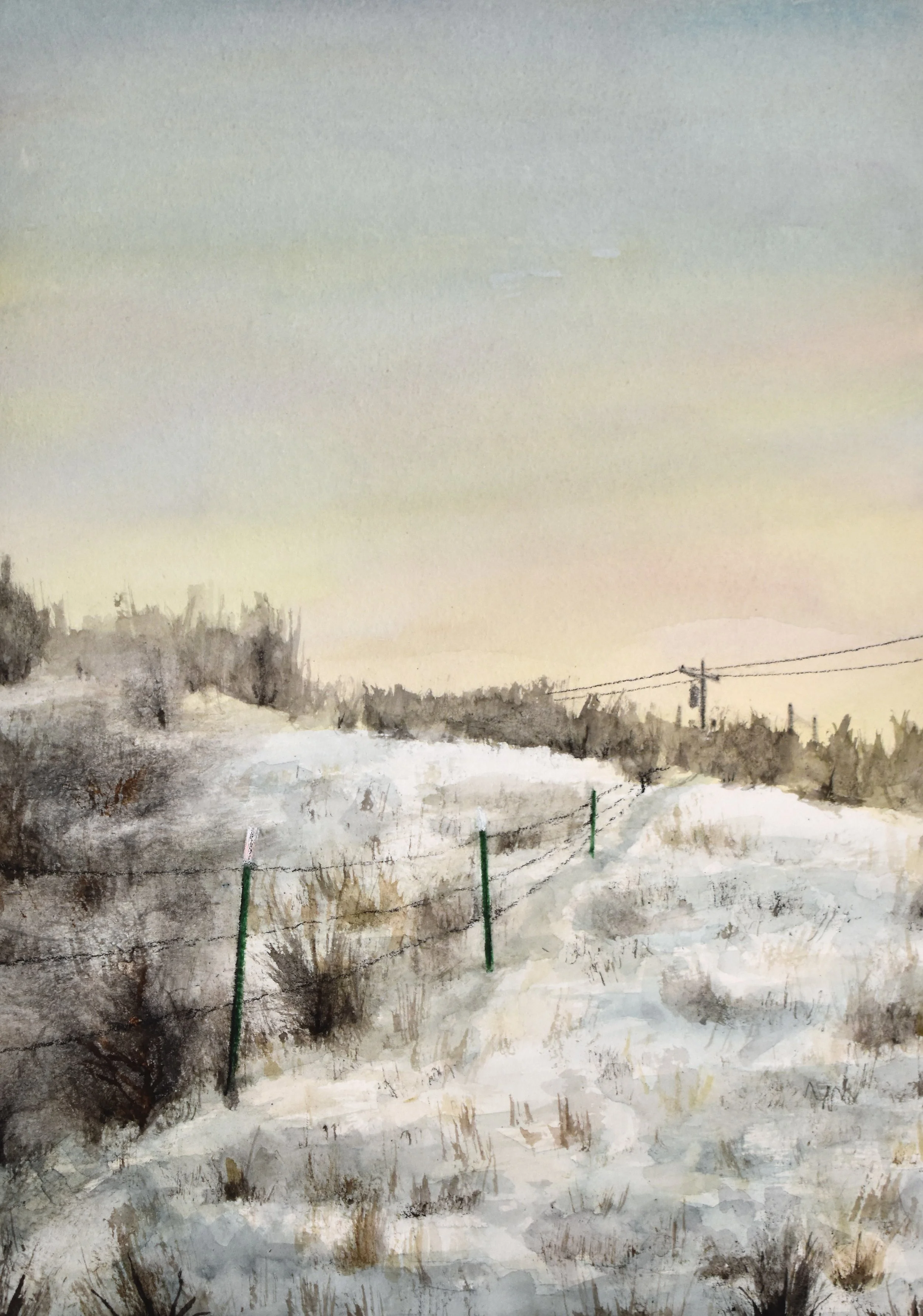 Untitled (Field II), watercolor and mixed media on paper, 10.5" x 7.5", 2015