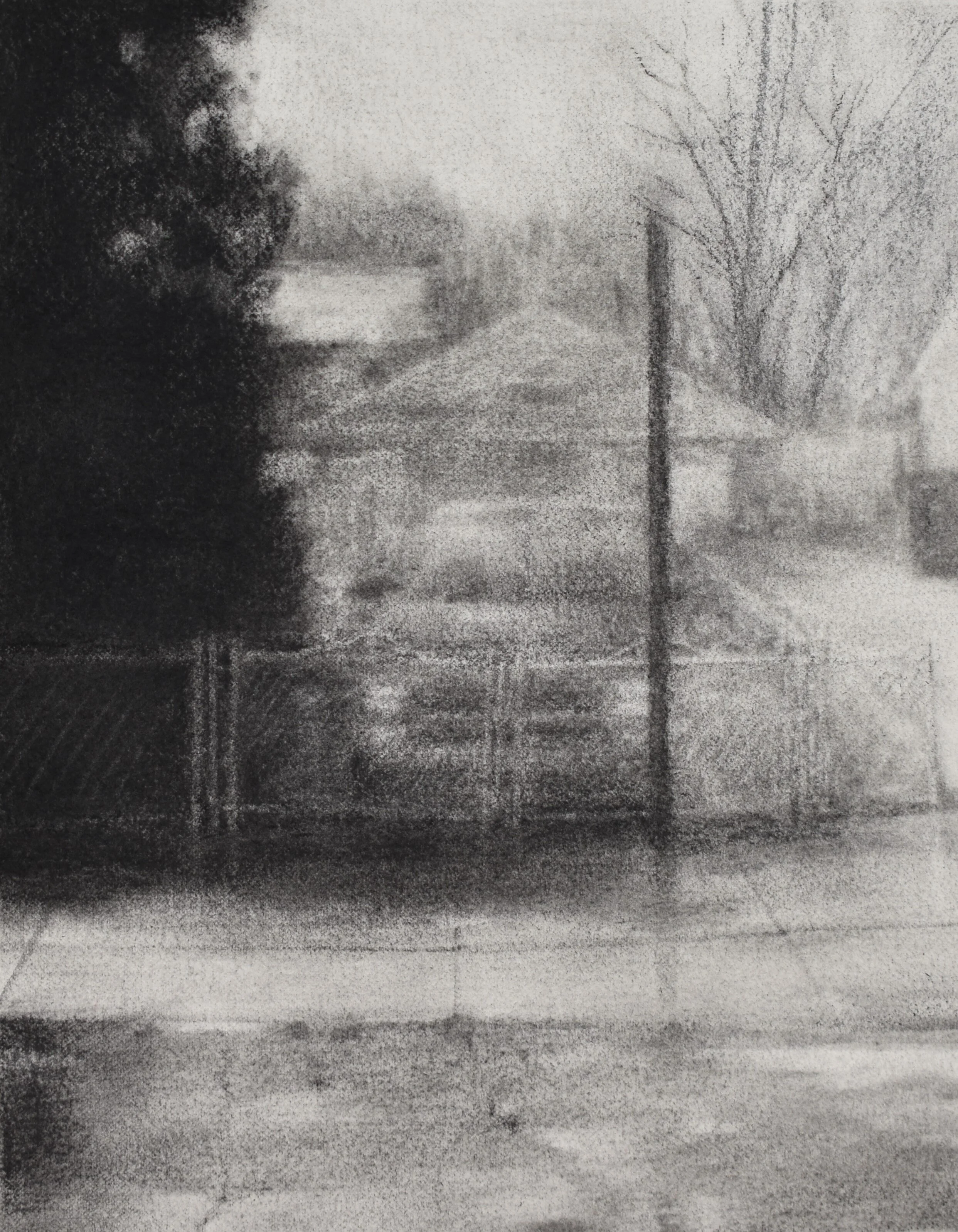 Untitled (Spokane), 10" x 7", conte on paper, 2019