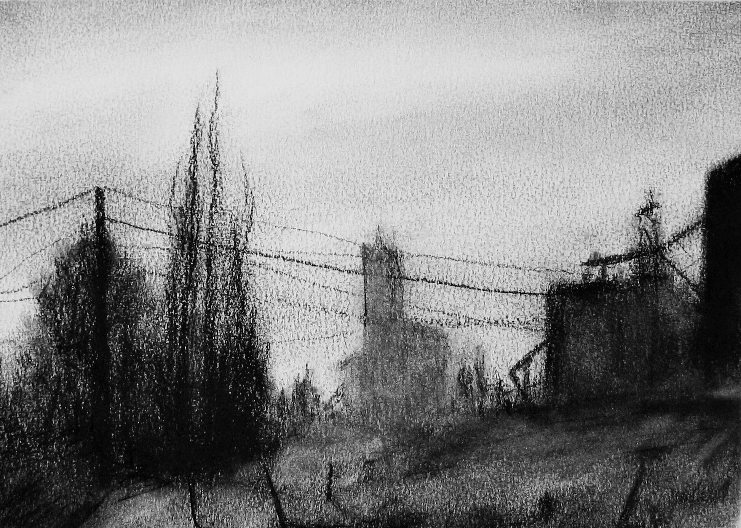 Untitled (Cheney I), conte on paper, 9" x 12", 2016