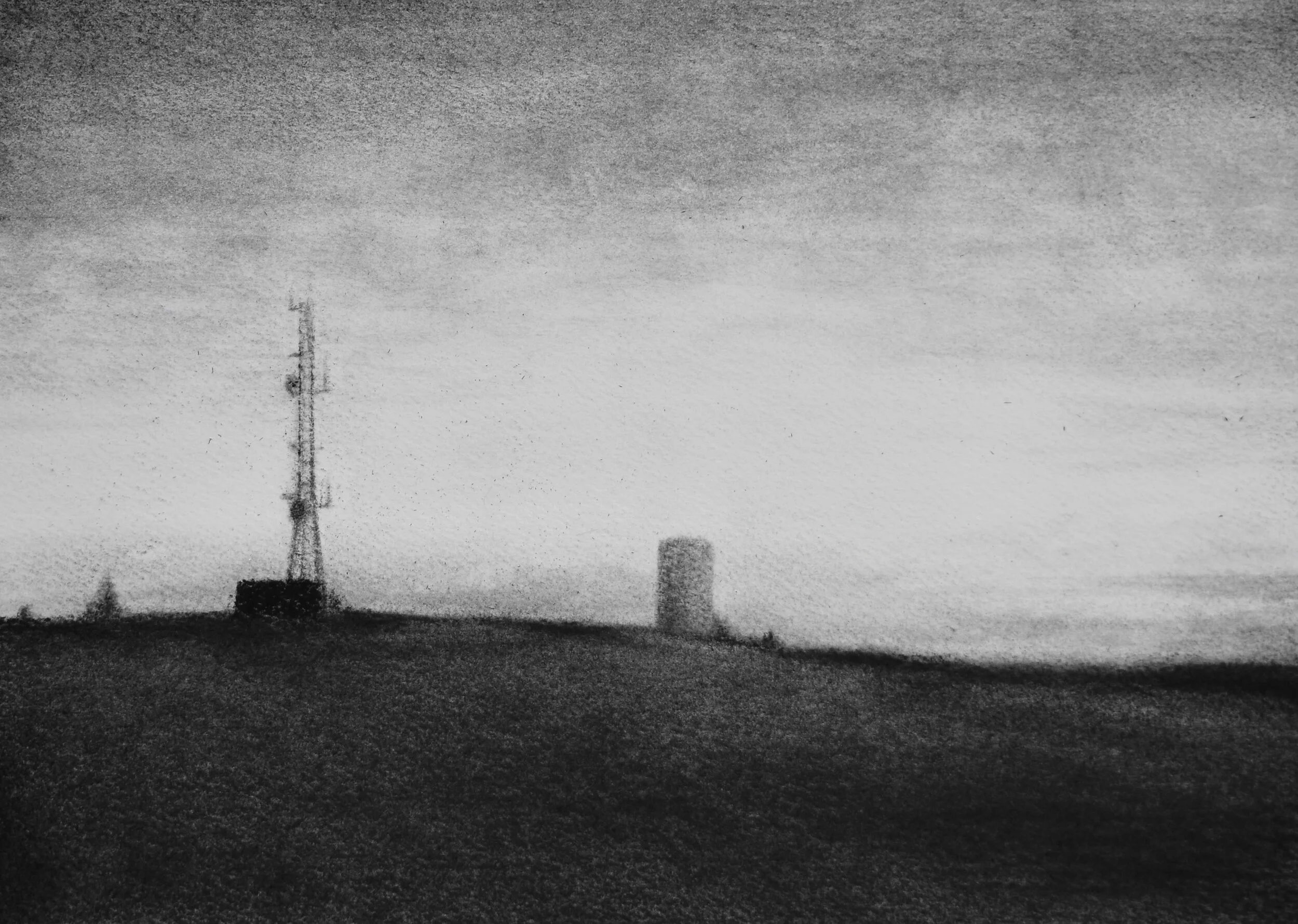 Untitled (Cheney II), conte on paper, 9" x 12", 2019