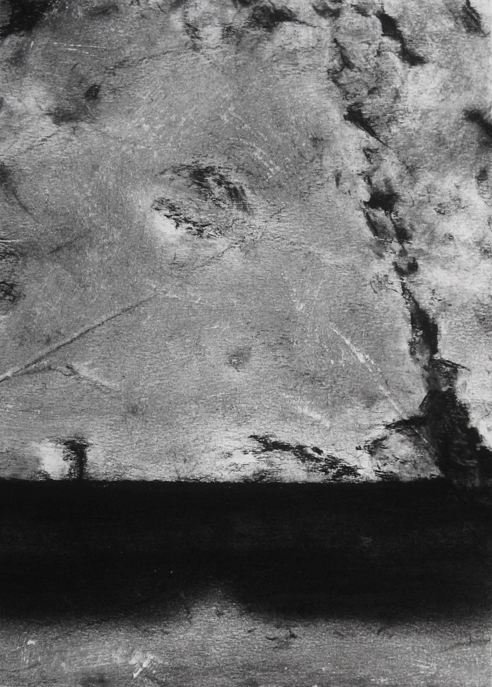 Untitled (Crack II), conte on paper, 12" x 9", 2016