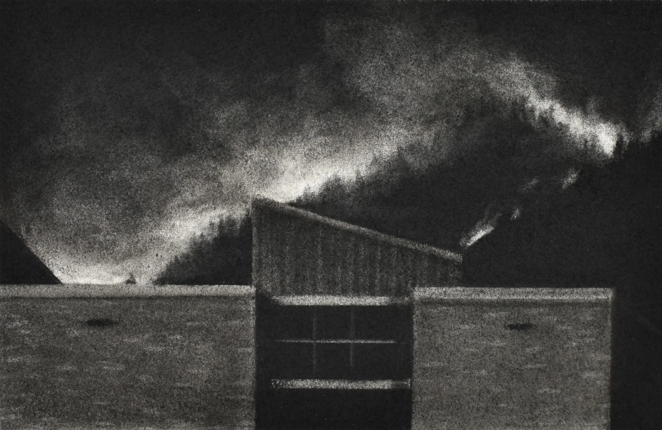 Untitled (Carson City II), conte on paper, 6" x 9", 2005