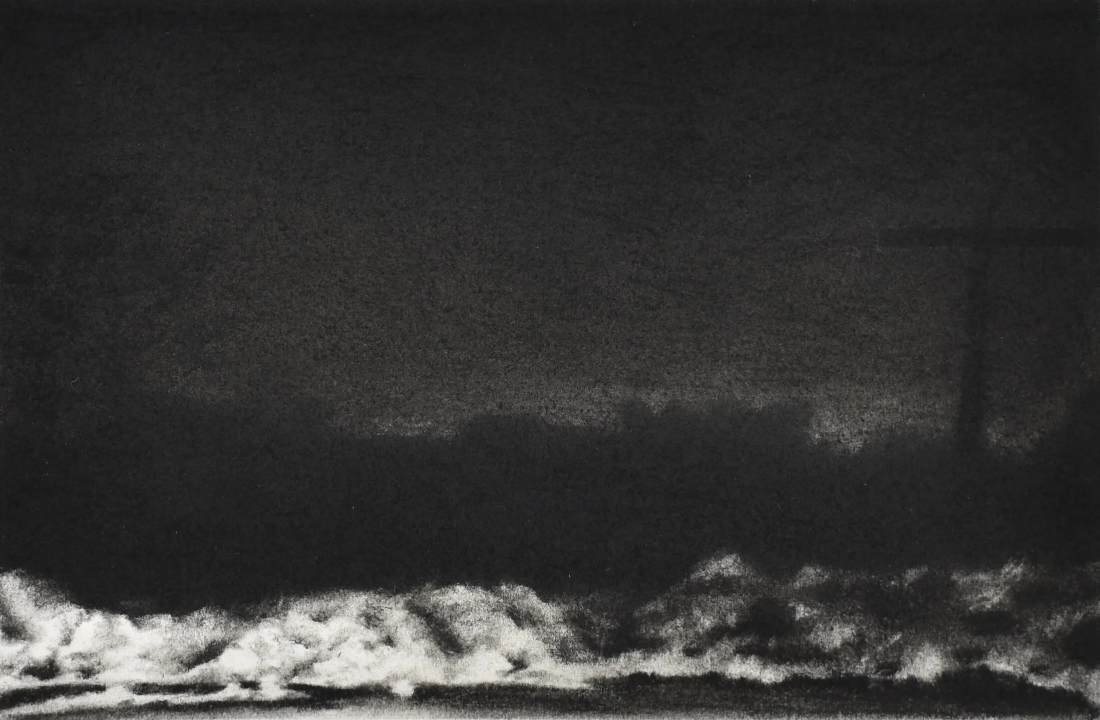 Untitled (Millington), conte on paper, 6" x9", 2006