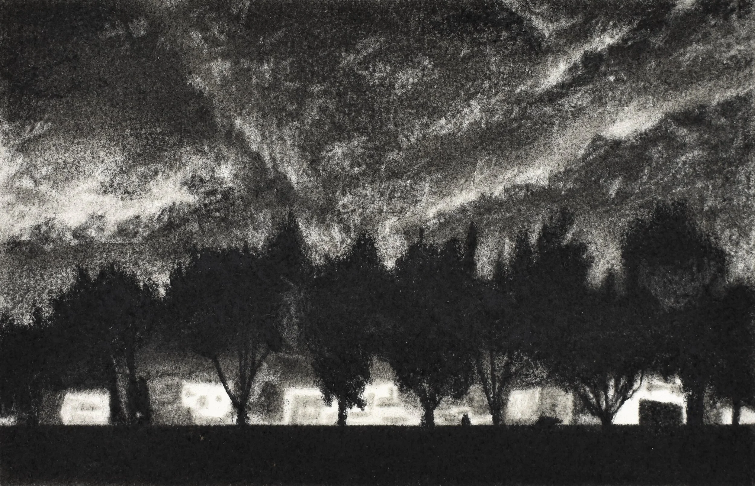 Untitled (Palm Springs), conte on paper, 6" x 9", 2007