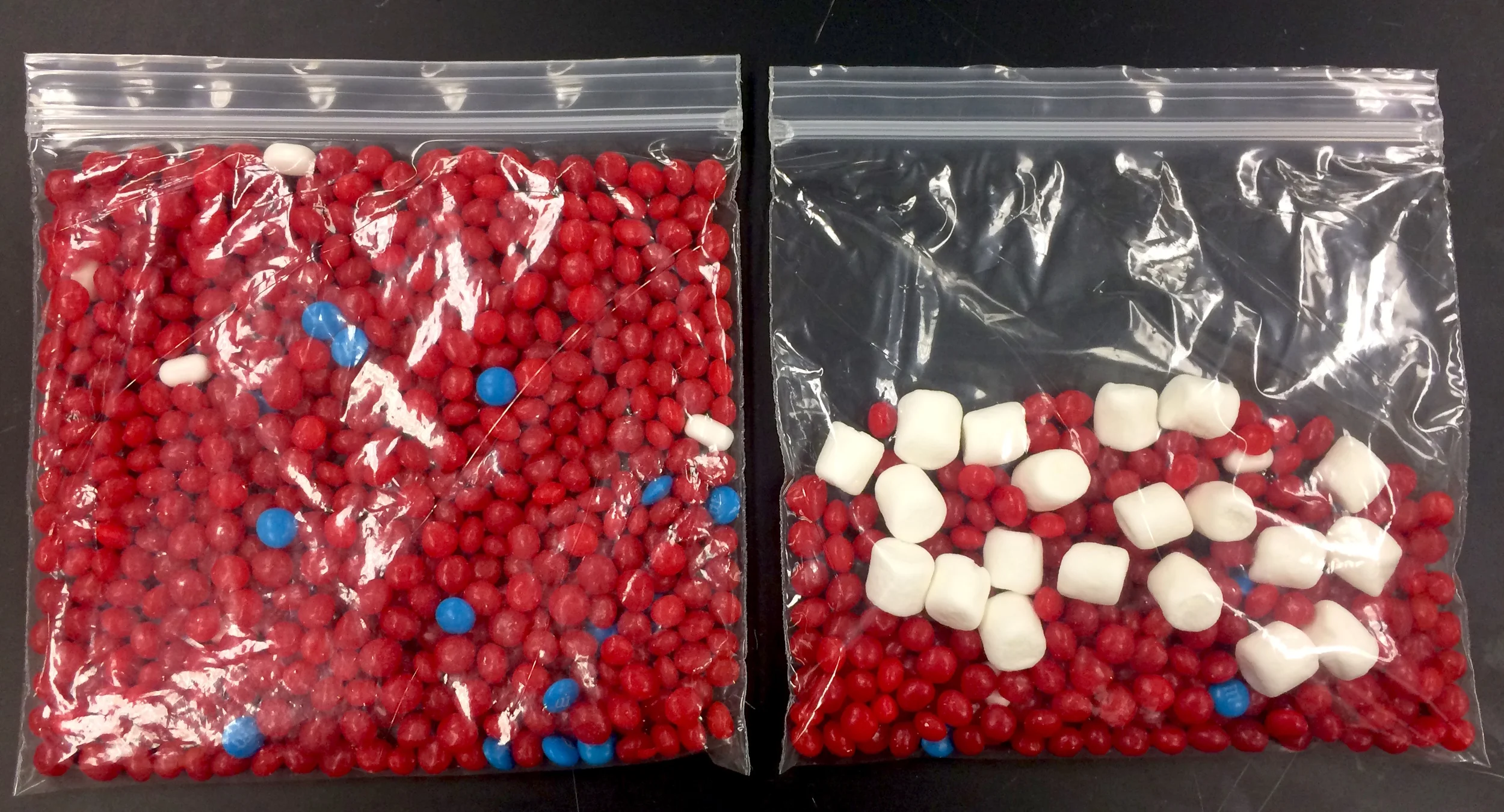 Compare a healthy patient's blood to a leukemia patient's blood using these candy models  