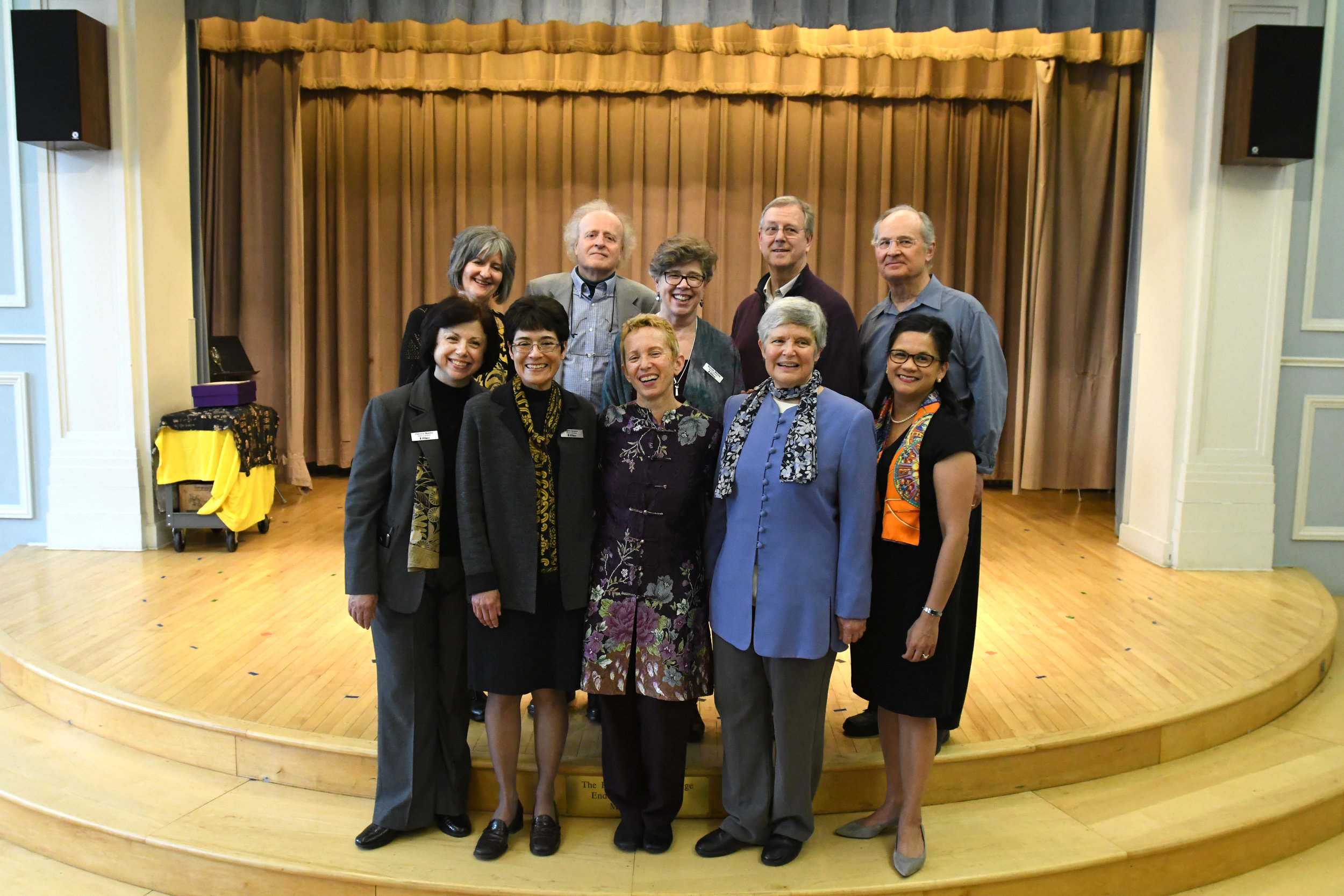  Back row (L to R): Karen DiSanto, Richard Brodhead, Melinda Whiting, David Webber, Jan Krzywicki  Front row (L to R): Patricia Manley, Ingrid Arauco, Linda Reichert, Nancy Drye, Lourdes Starr-Demers 