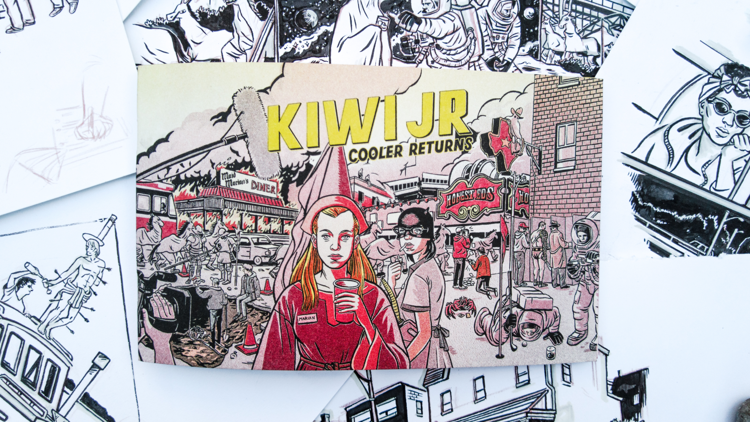 Kiwi Jr. Cooler Returns 2021  Front Cover Risograph Print  