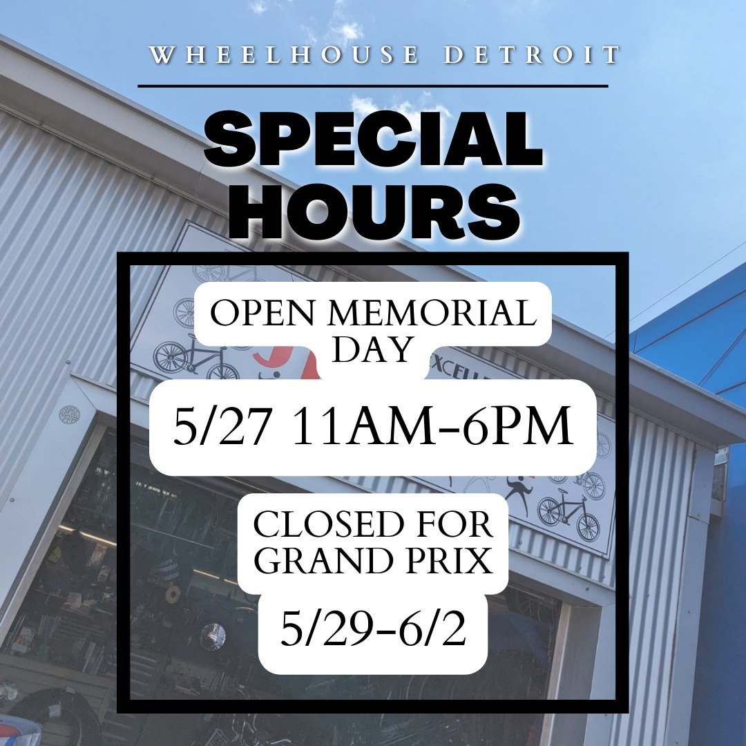 We're here for ya tomorrow! Then we're off for the week due to our location within the Grand Prix footprint. #memorialday #detroitgrandprix