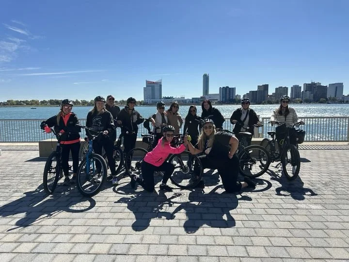 Last week, the @313presents marketing team spent the afternoon biking with us on a guided tour during their quarterly outing. They had a wheely great time learning more about Detroit&rsquo;s entertainment history on our #musicheritagebicycletour! #bi