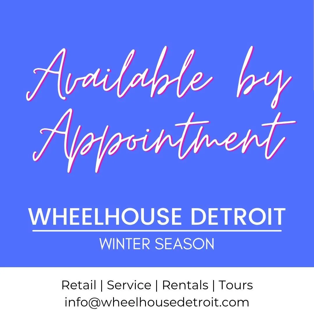 November through March, Wheelhouse operates by appointment only. To test ride a new bike, set up a service drop-off or pick-up, book a private guided tour, or arrange for a rental, reach out to info@wheelhousedetroit.com. 
We'll be back open in Sprin