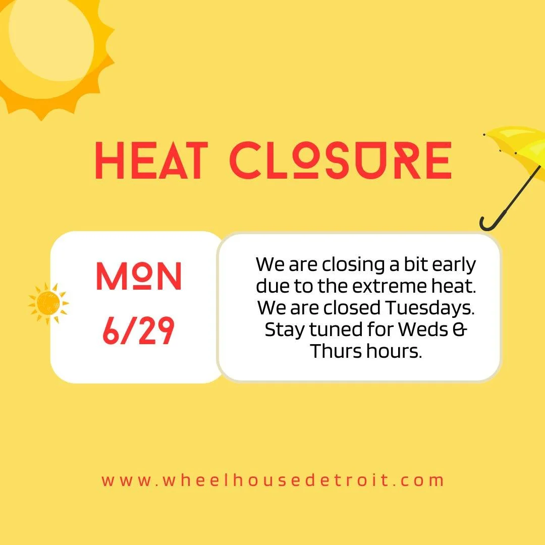 Closing early today. We are always closed on Tuesdays. We'll see for Wednesday and Thursday but, if I were a betting person, I'd guess we will again just open for a few hours in the morning then clear out of here when it starts getting real soupy. #g