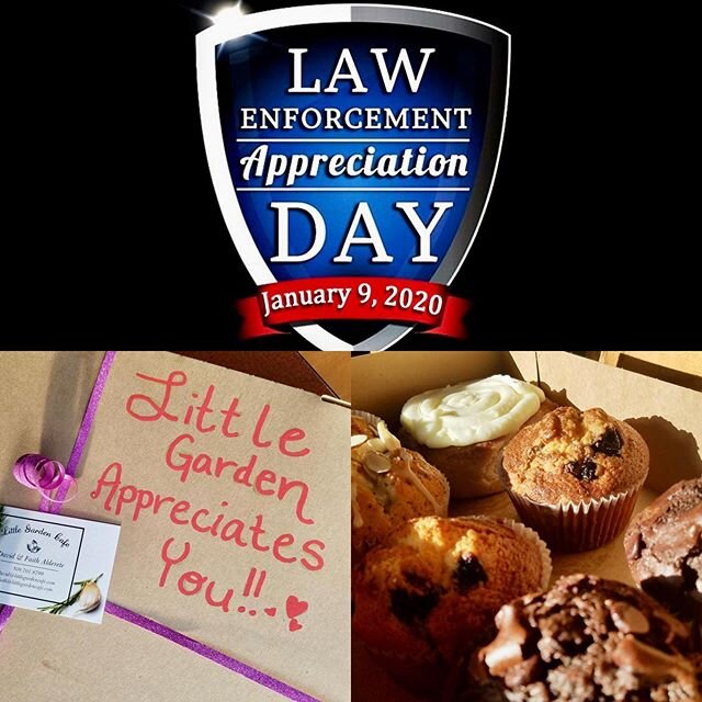 We appreciate our Law Enforcement men and women. Taking some treats to our neighborhood police station this morning. Baked with love and thankful hearts. #nationallawenforcementday #lgcafe #coffee #thankful #neighborhoodcafe #bakery