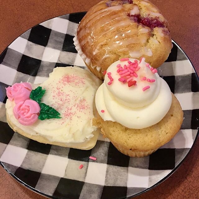 Love is in the air ❤️. Raspberry Lemon muffins and Valentine sweets for your sweetie 💕. Open all weekend 6am-4pm. Closed Monday and Tuesday for fresh paint and updated Kid&rsquo;s playroom #lgcafe #local #bakery #valentinesday #yummy #coffee #breakf