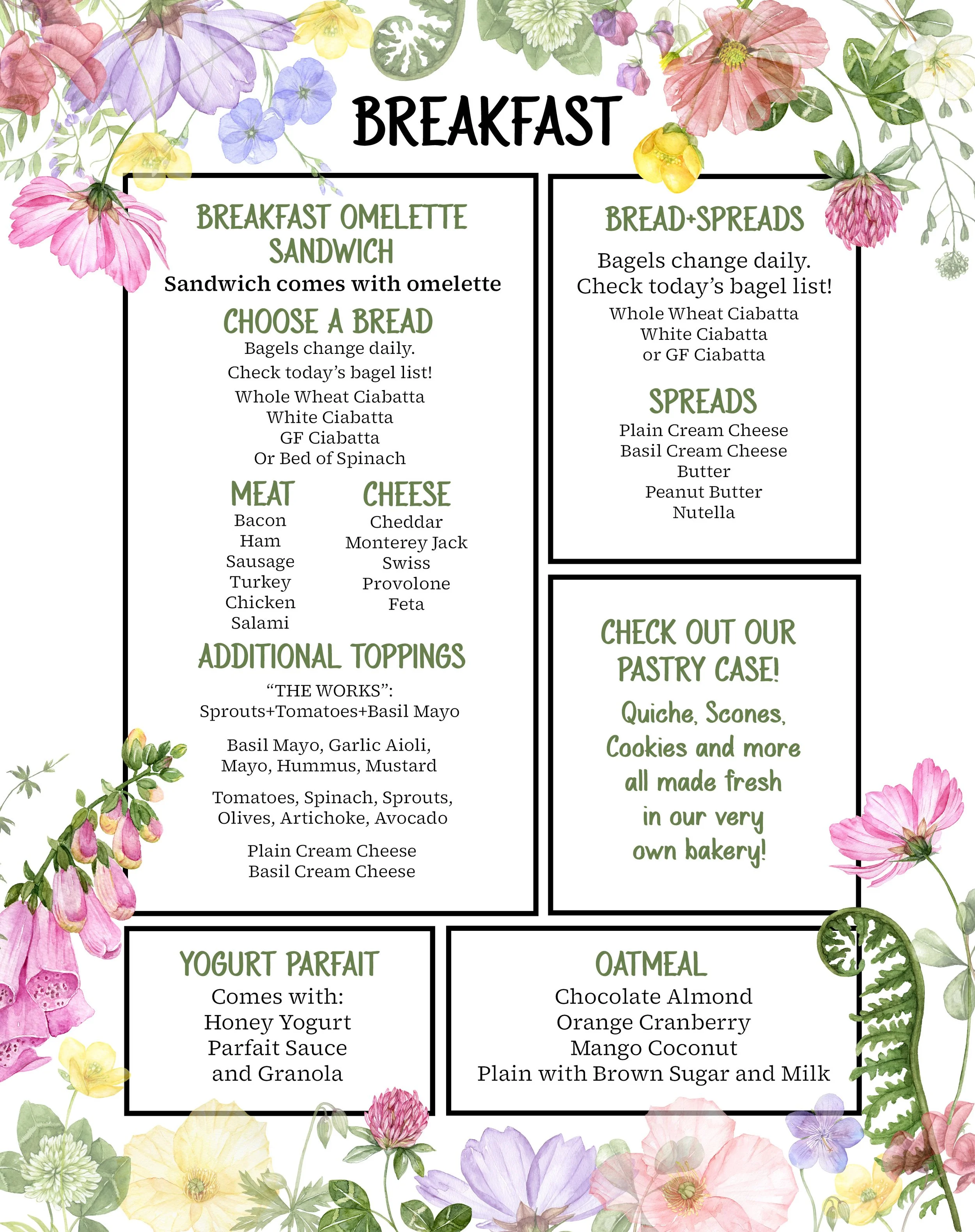 Menu — Little Garden Cafe