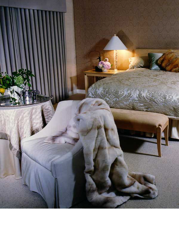  Ms. Hatos loved to carry her fur throws around the house. From them, we designed the color scheme. 