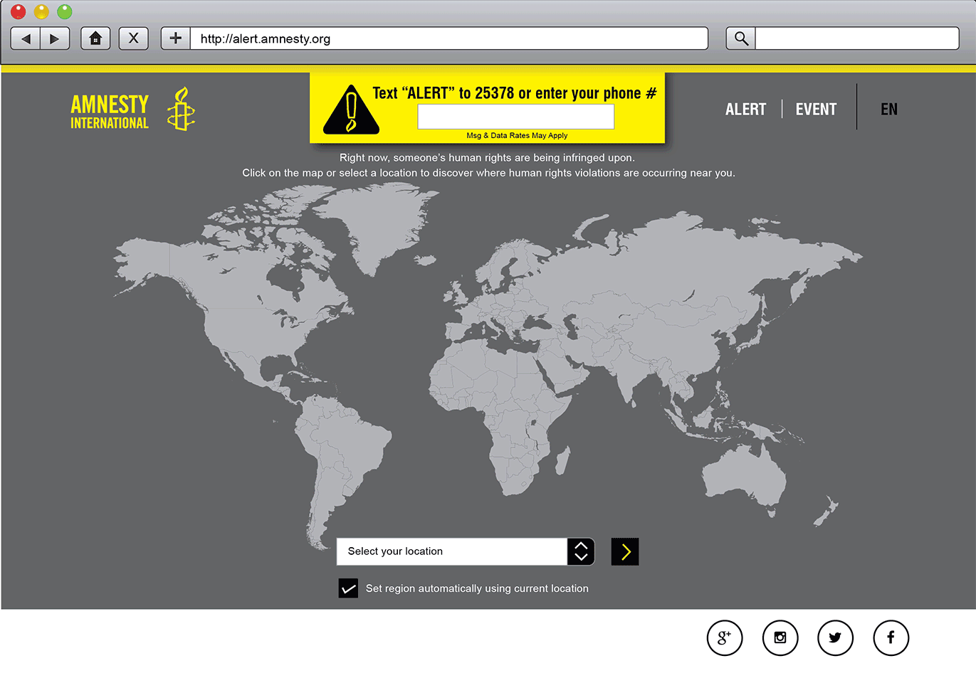 Amnesty Alert Microsite