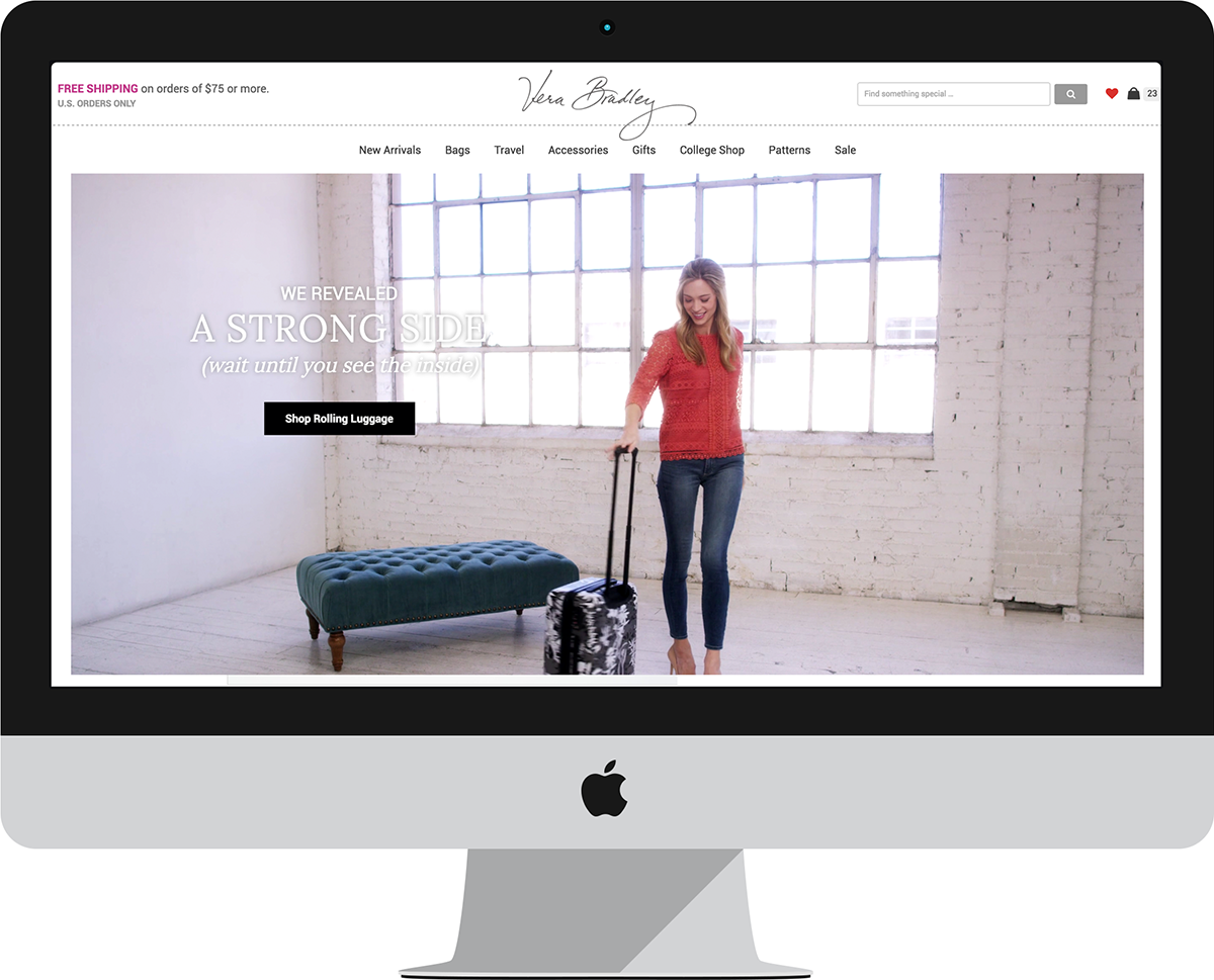 Luggage feature on Verabradley.com