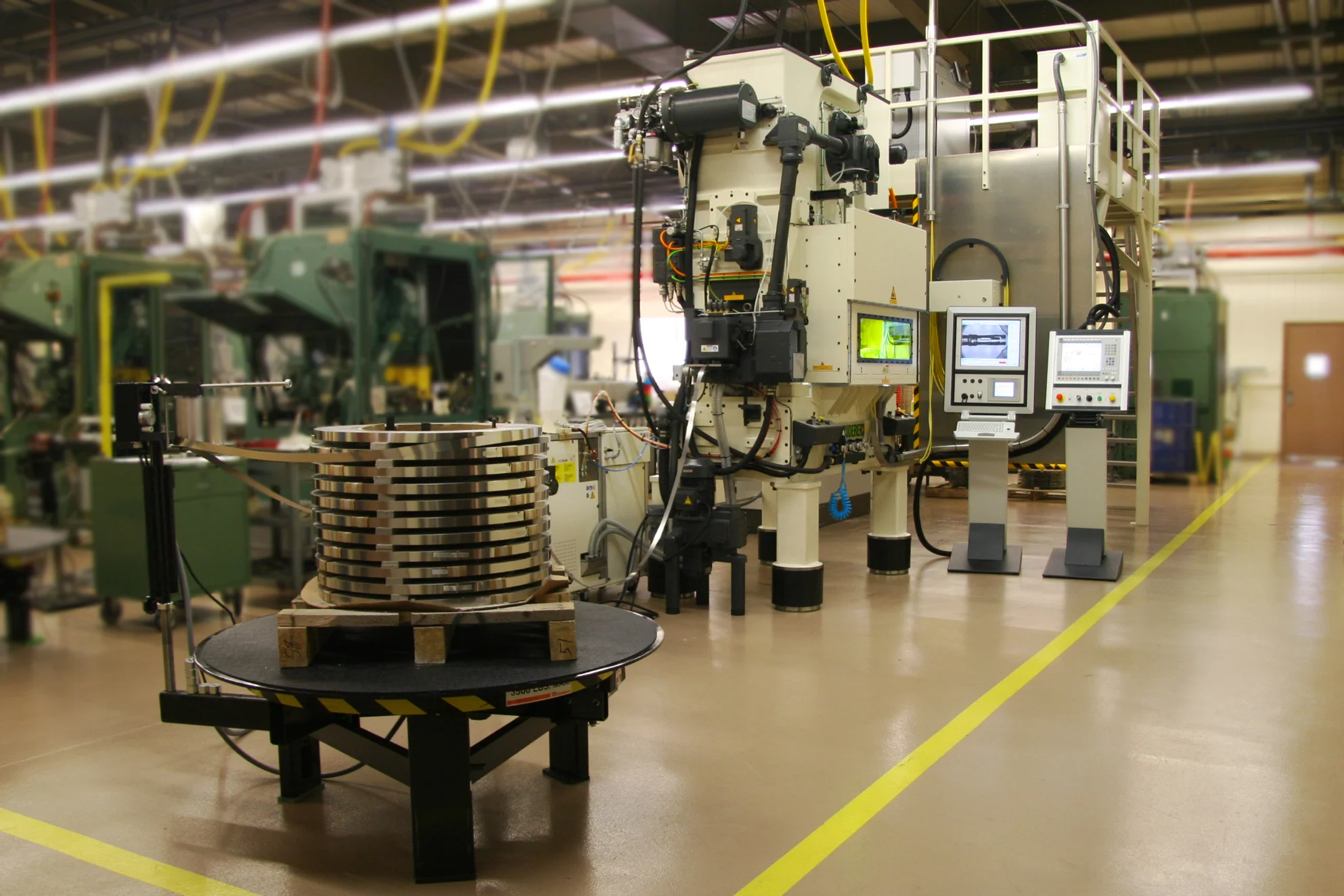 In-die laser welding line. 