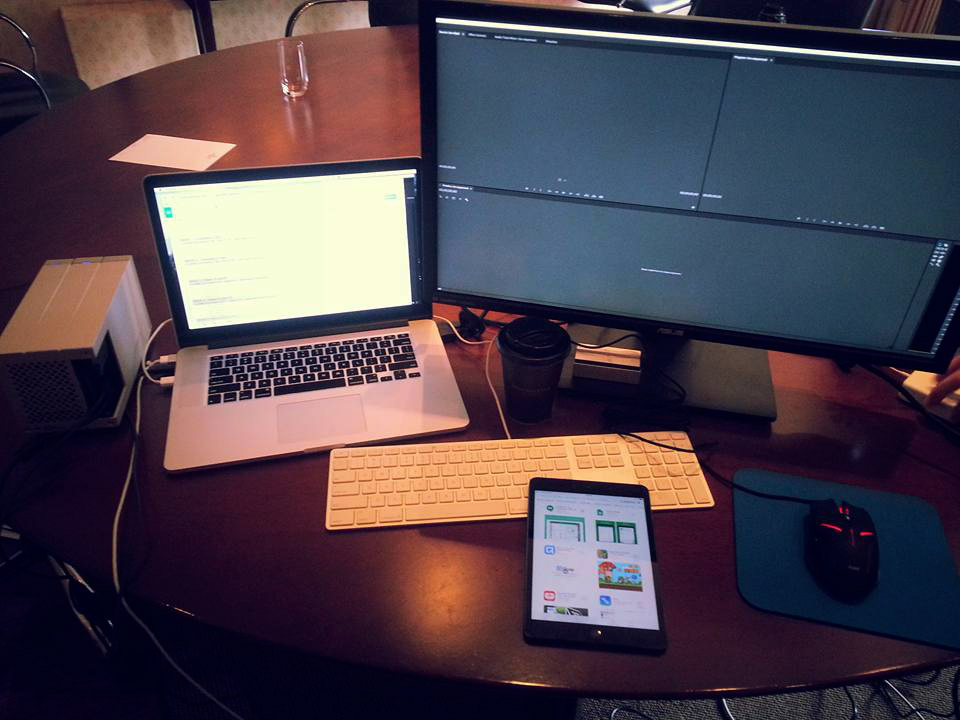 One of our editorial set ups.