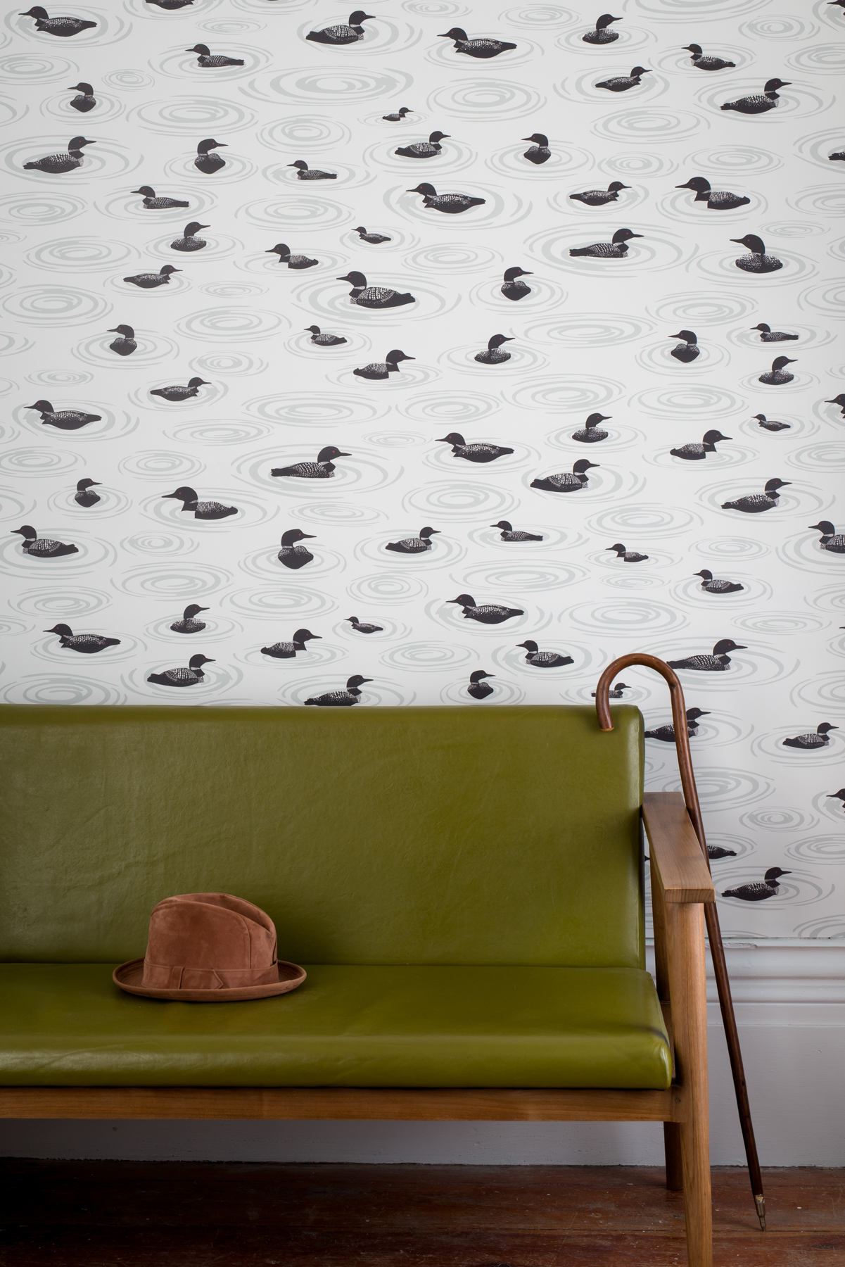 Kate Golding Loon Lake wallpaper // Modern wallcoverings and interior decor.