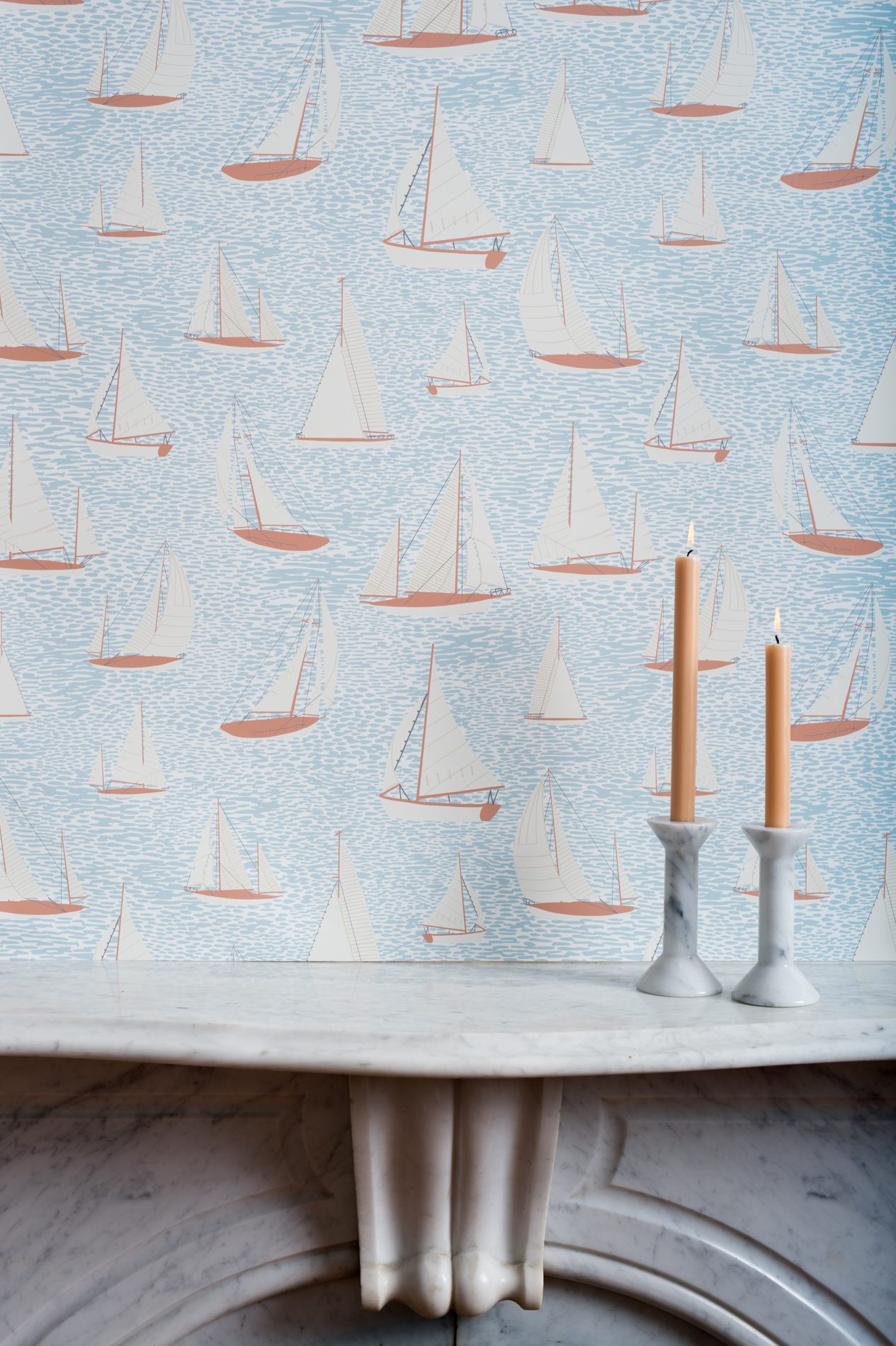 Kate Golding Hallowell Cove wallpaper // Modern wallcoverings and interior decor.