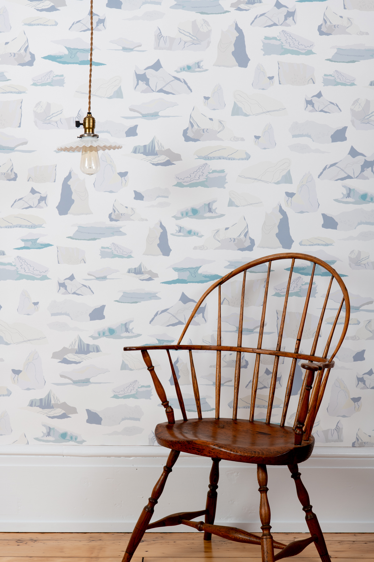 Kate Golding Icebergs wallpaper // Modern wallcoverings and interior decor.