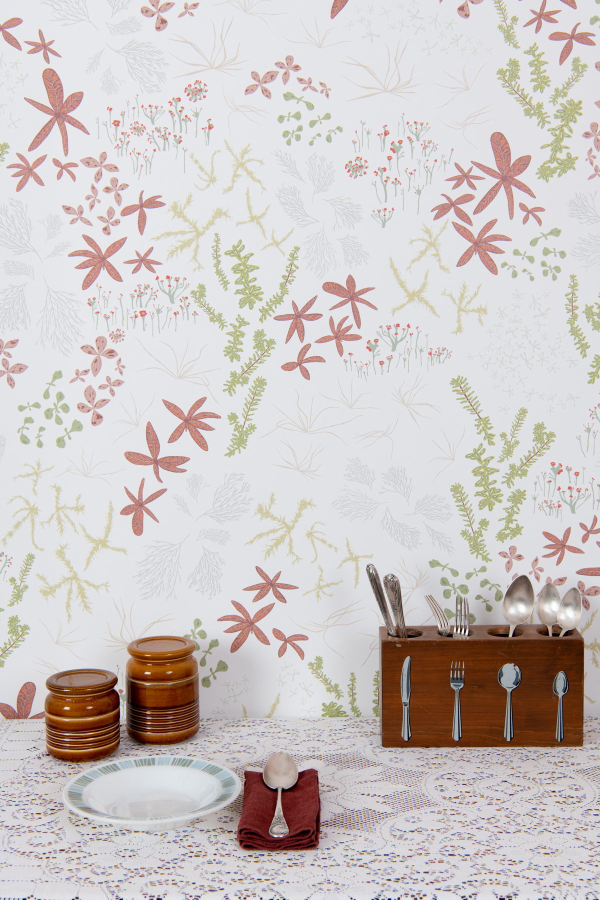 Kate Golding Bog (White) wallpaper // Modern wallcoverings and interior decor.