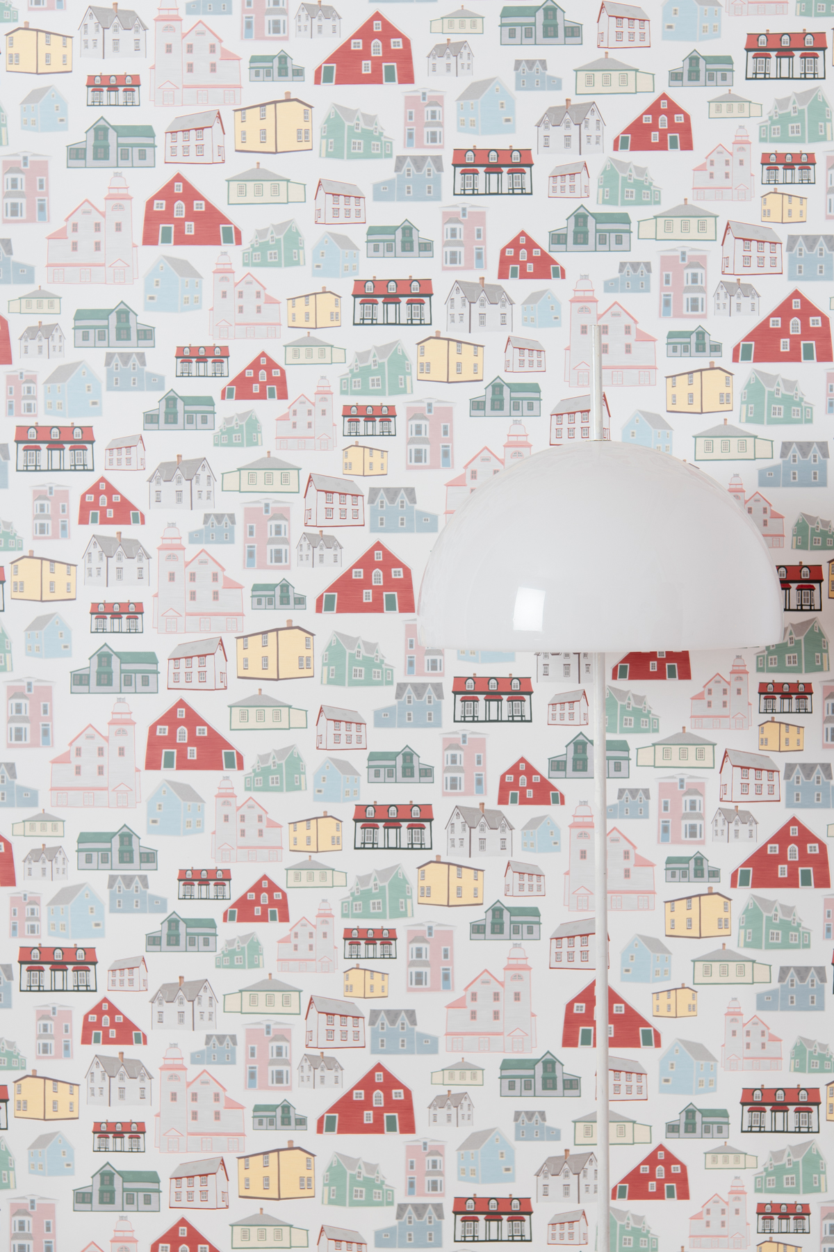 Kate Golding Bonavista Houses wallpaper // Modern wallcoverings and interior decor.