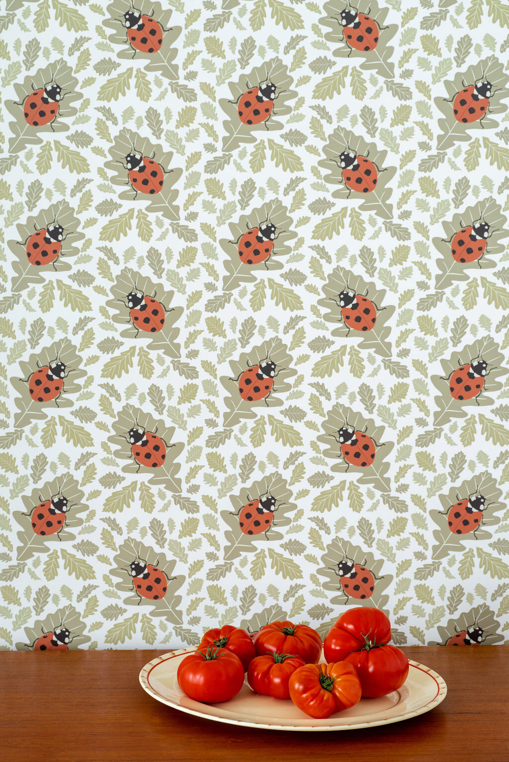 Kate Golding Ladybird wallpaper // Modern wallcoverings and interior decor.