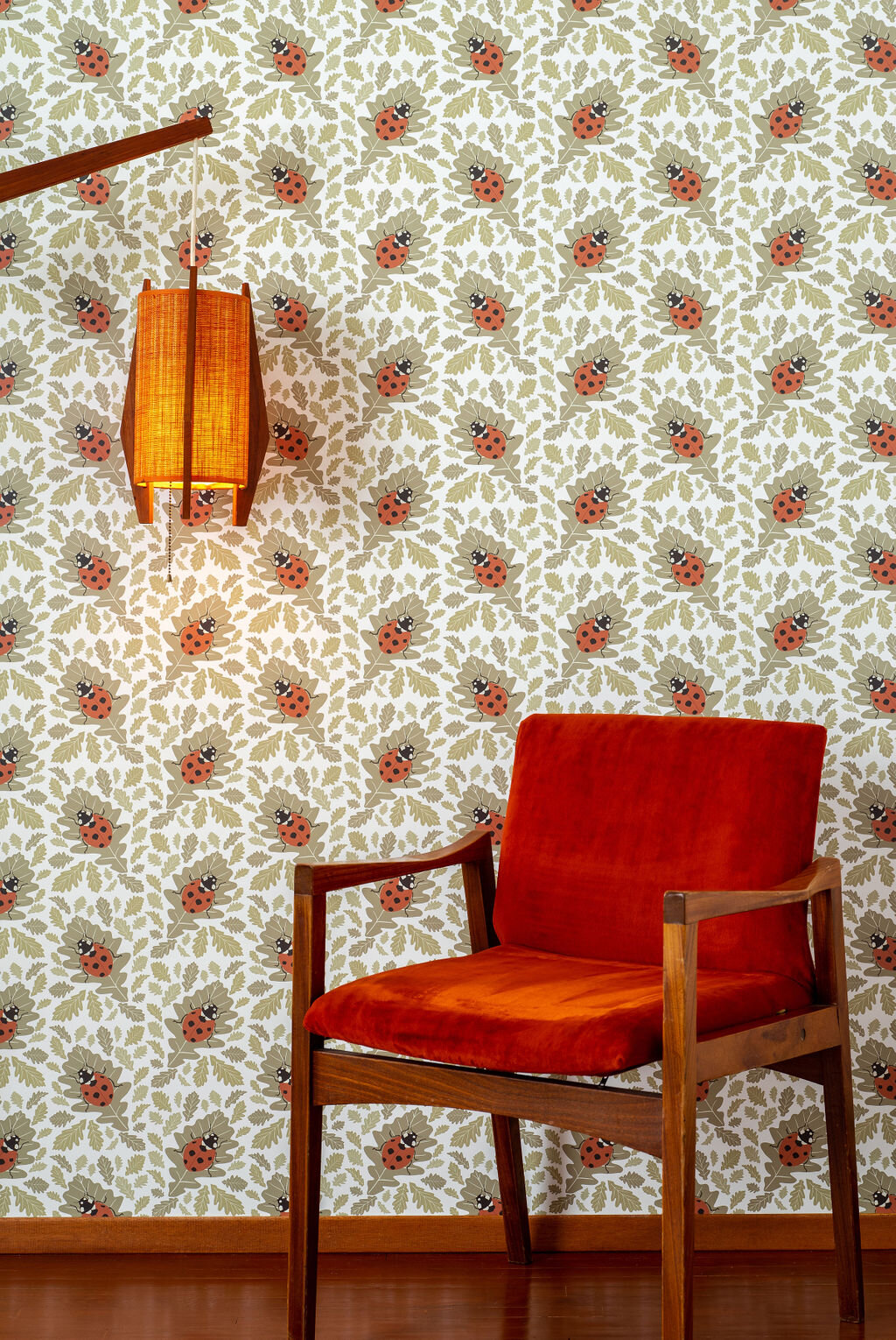 Kate Golding Ladybird wallpaper // Modern wallcoverings and interior decor.