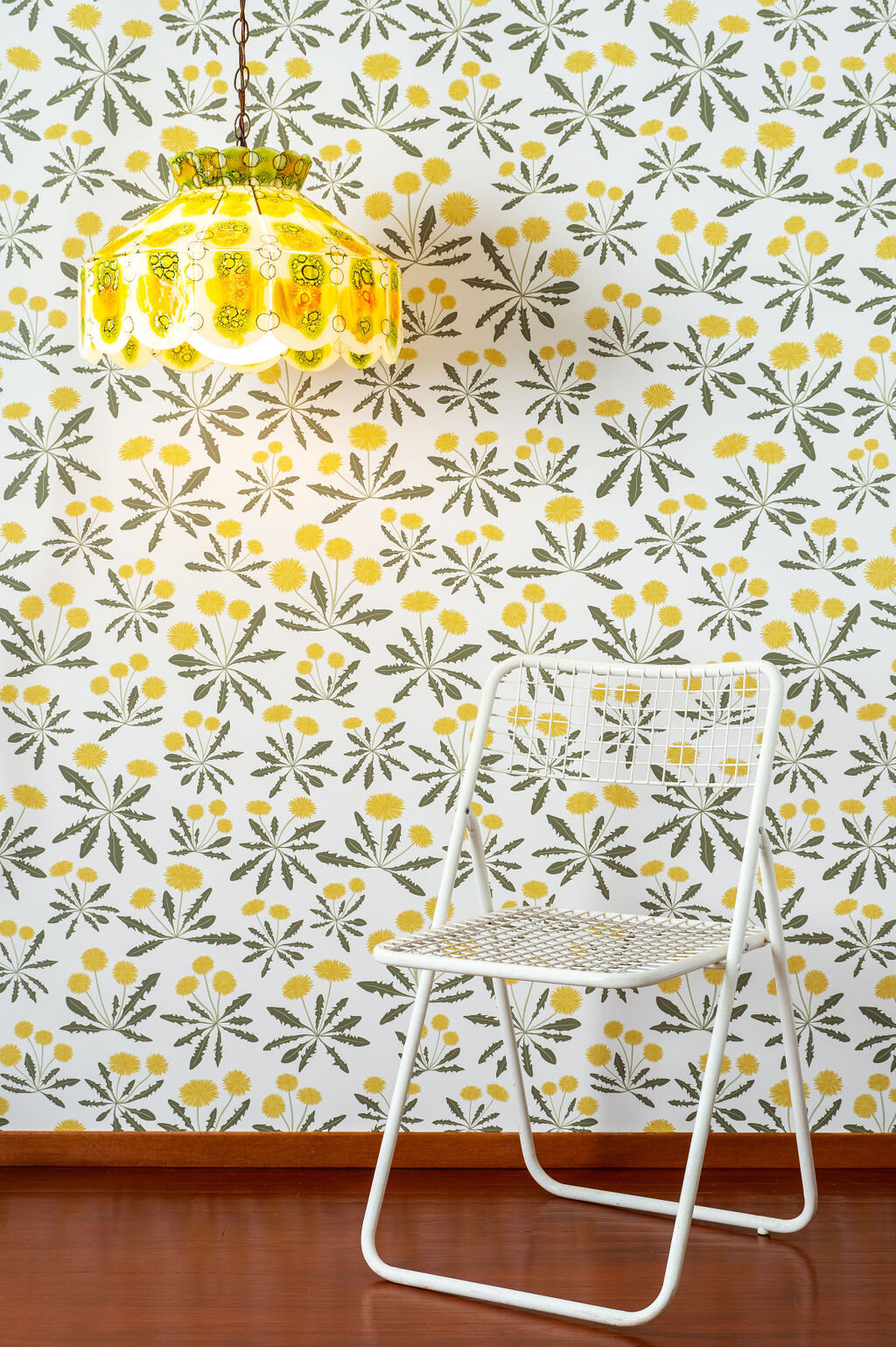 Kate Golding Dandelion (White) wallpaper // Modern wallcoverings and interior decor.