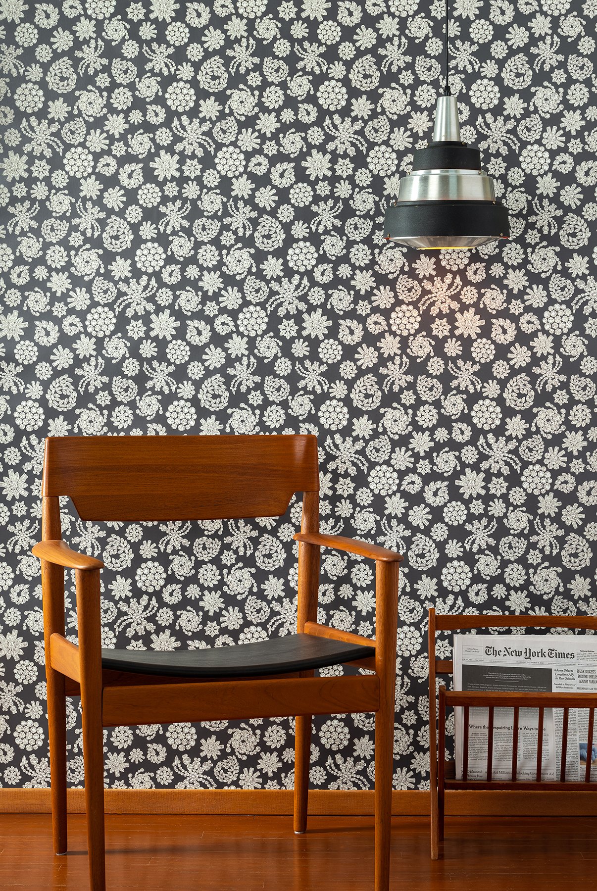 Kate Golding Crystals Black wallpaper // Modern wallcoverings and interior decor.