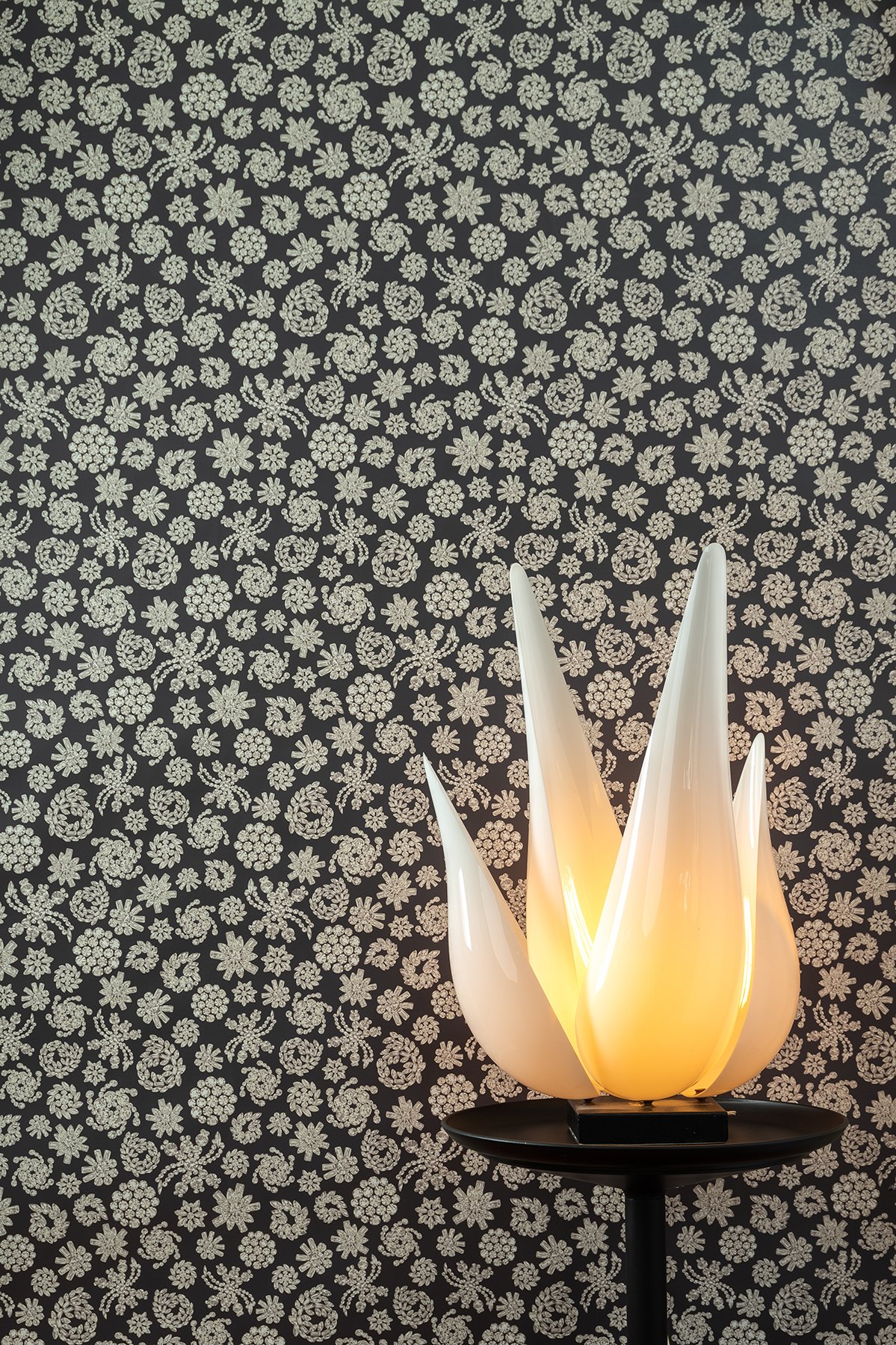 Kate Golding Crystals Black wallpaper // Modern wallcoverings and interior decor.