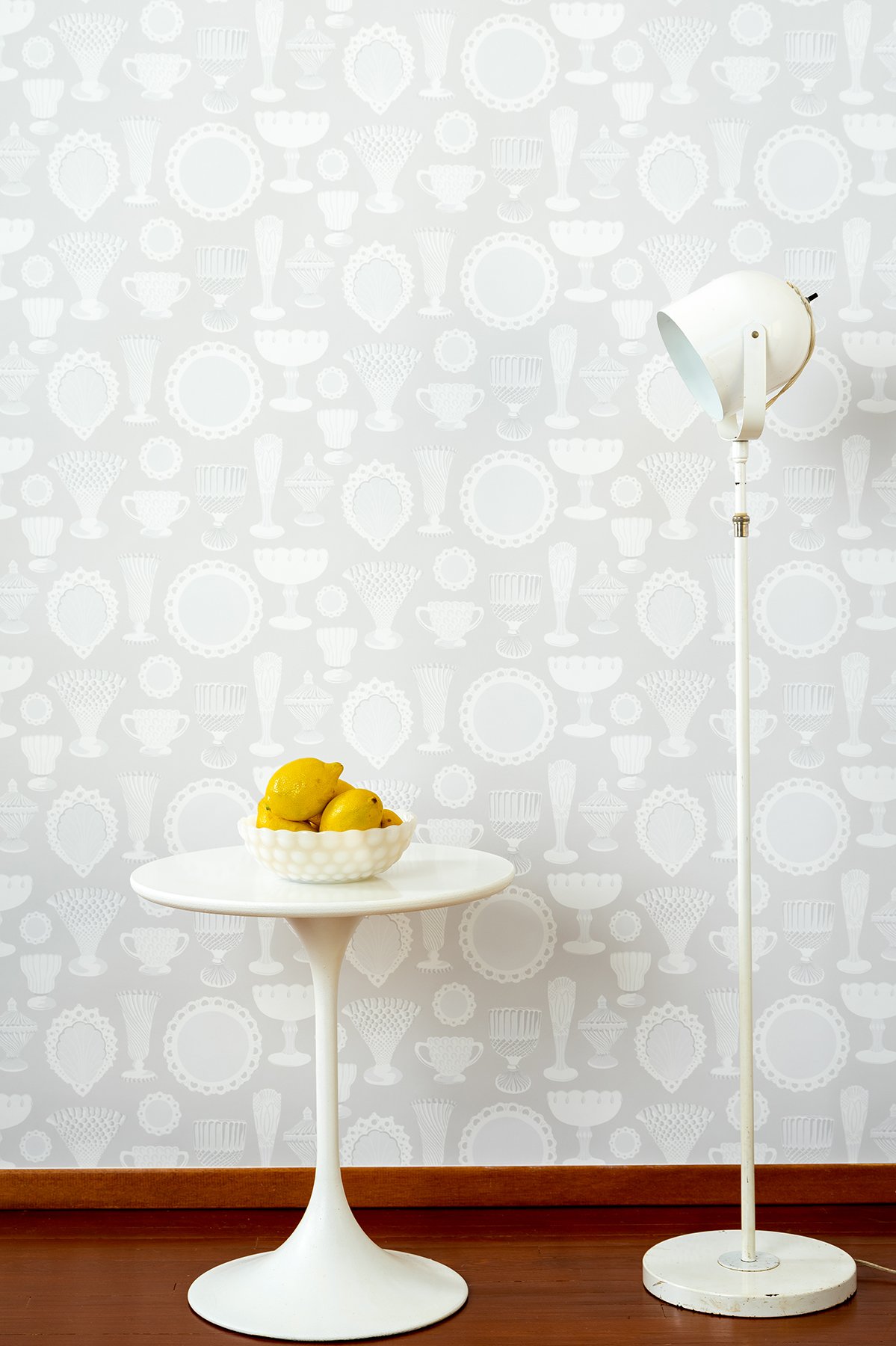 Kate Golding Milk Glass Putty wallpaper // Modern wallcoverings and interior decor.